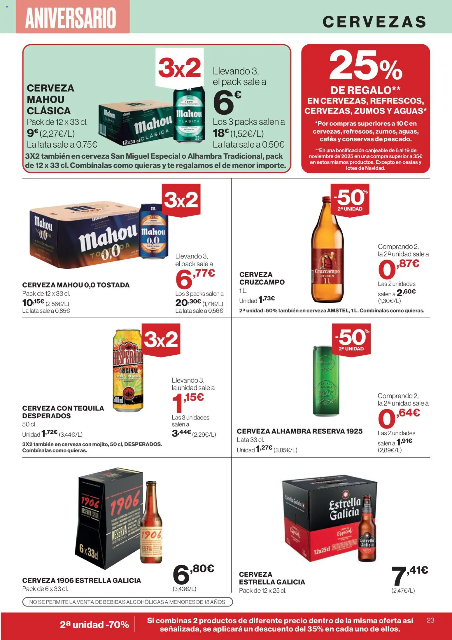 Supercor folleto │ válido desde el 23.10.2025 | Página: 23 | Productos: Cerveza, Té, Παρμεζάνα