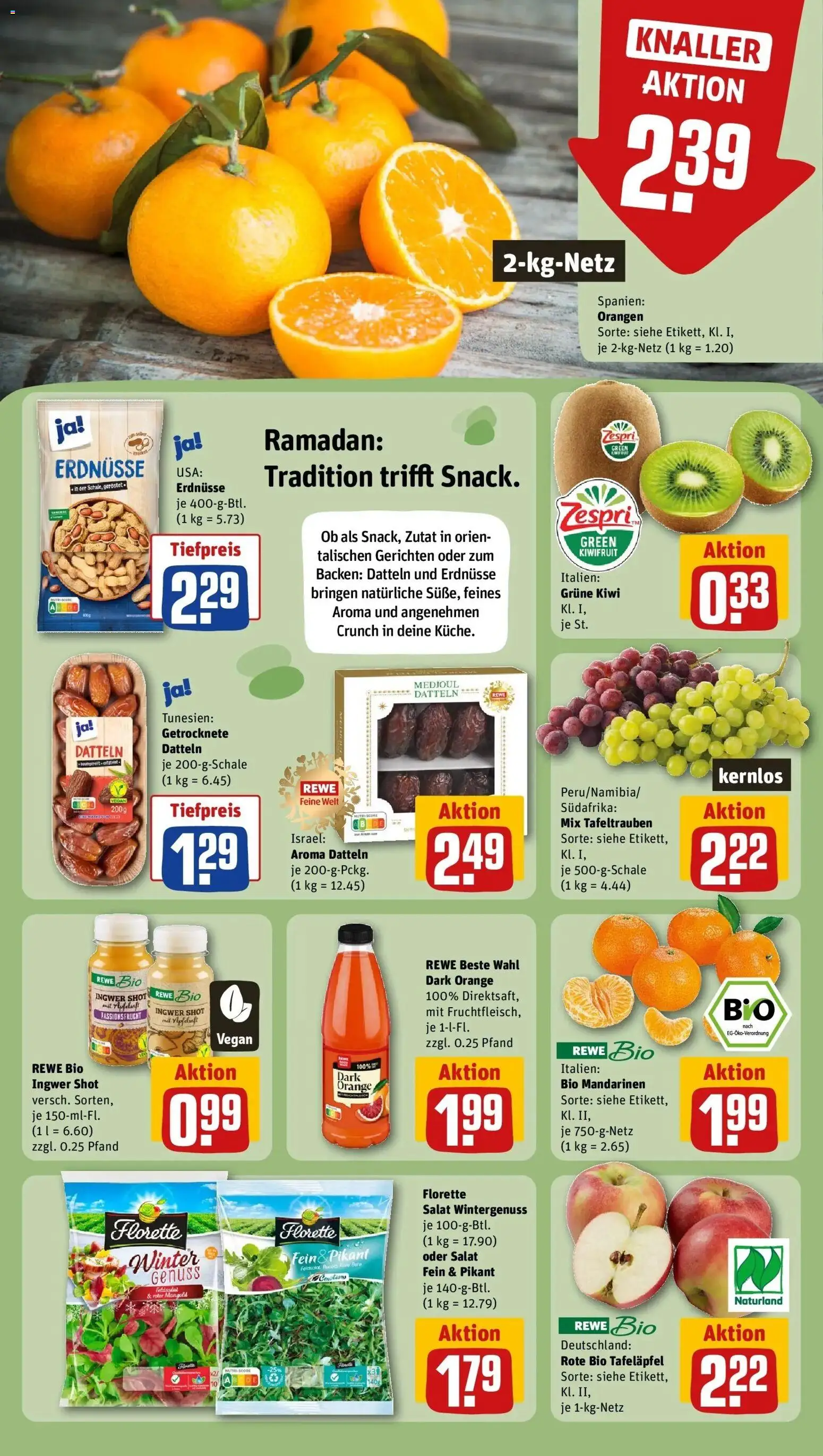 Rewe prospekt Schwielowsee / Caputh	 – gültig ab 22.02.2026 | Seite: 6 | Produkte: Mandarinen, Apfelsaft, Kiwi, Salat