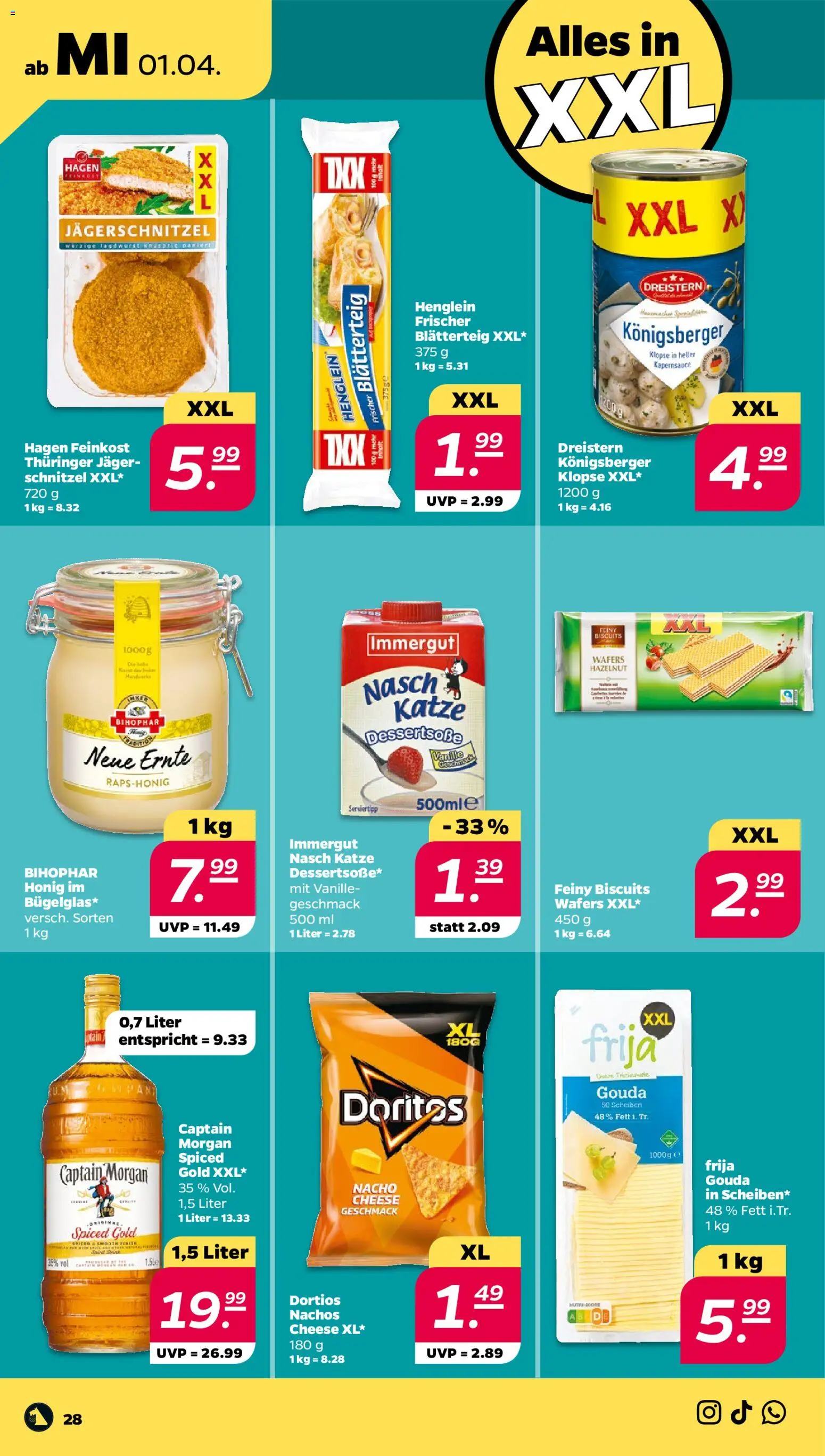 Netto Prospekt 	 – gültig ab 30.03.2026 | Seite: 34 | Produkte: Gouda, Nachos, Schnitzel, Captain morgan