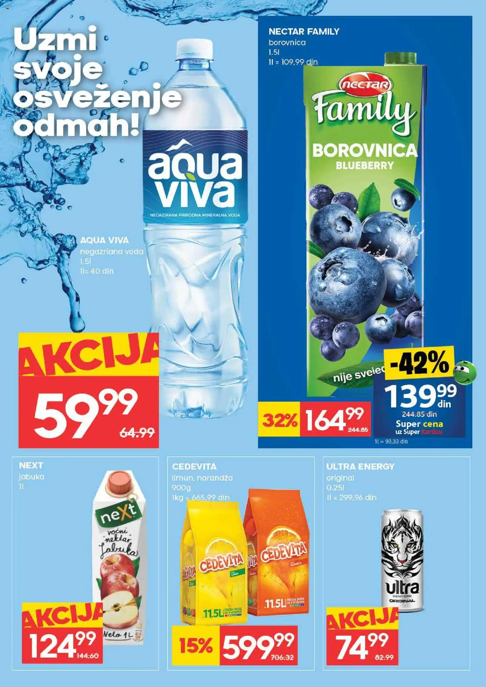 Roda katalog - važi od 26.02.2026 | Strana: 23 | Proizvode: Nektar, Borovnica, Voda, Mineralna voda