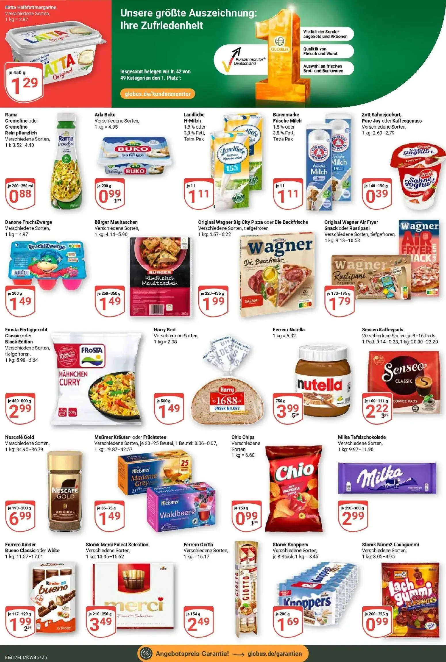 Globus prospekt Mittelhausen	 – gültig ab 02.11.2025 | Seite: 2 | Produkte: Merci, Rama, Messmer, Frosta