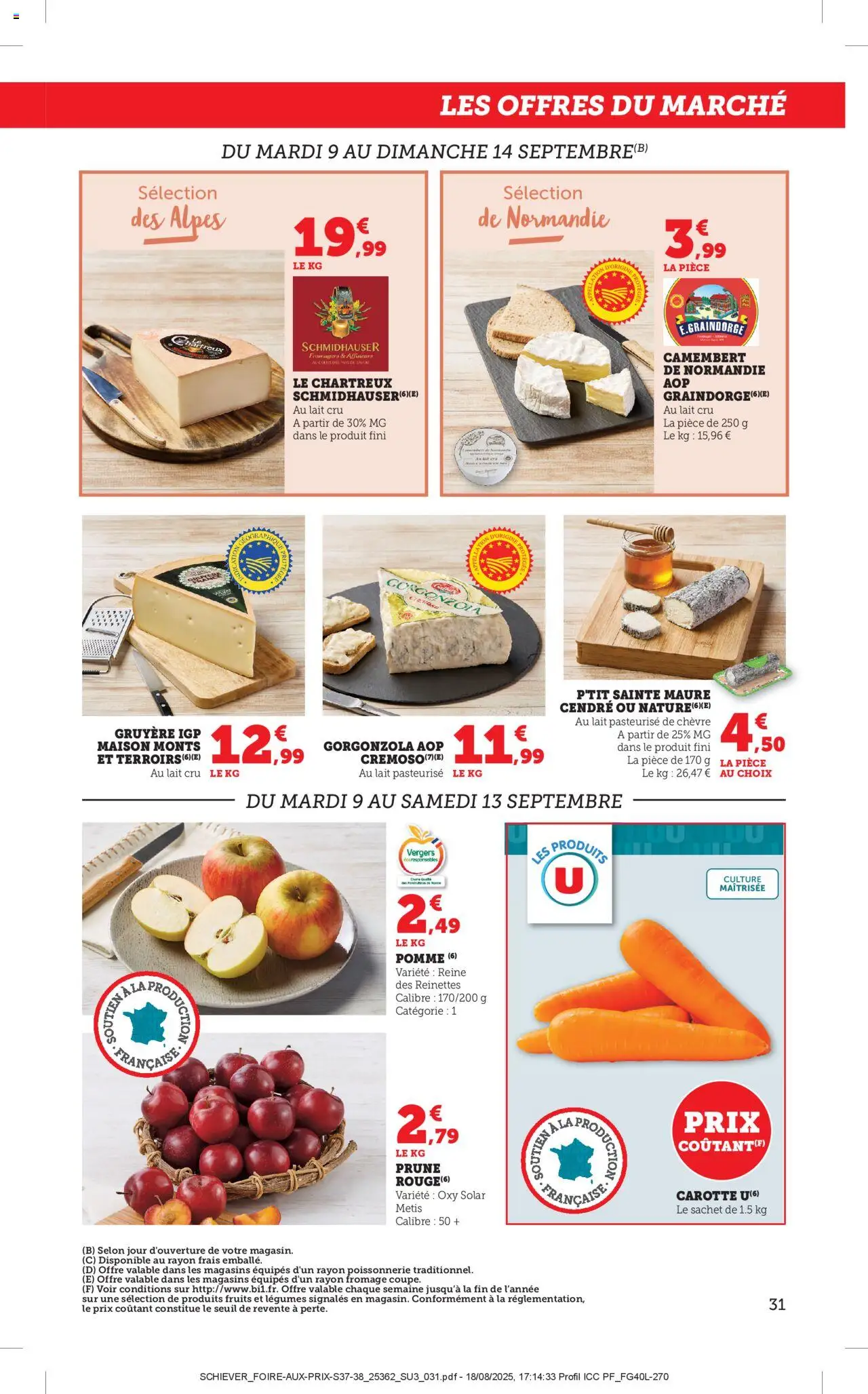  | Page: 31 | Produits: Poissonnerie, Lait, Fromage, Carotte