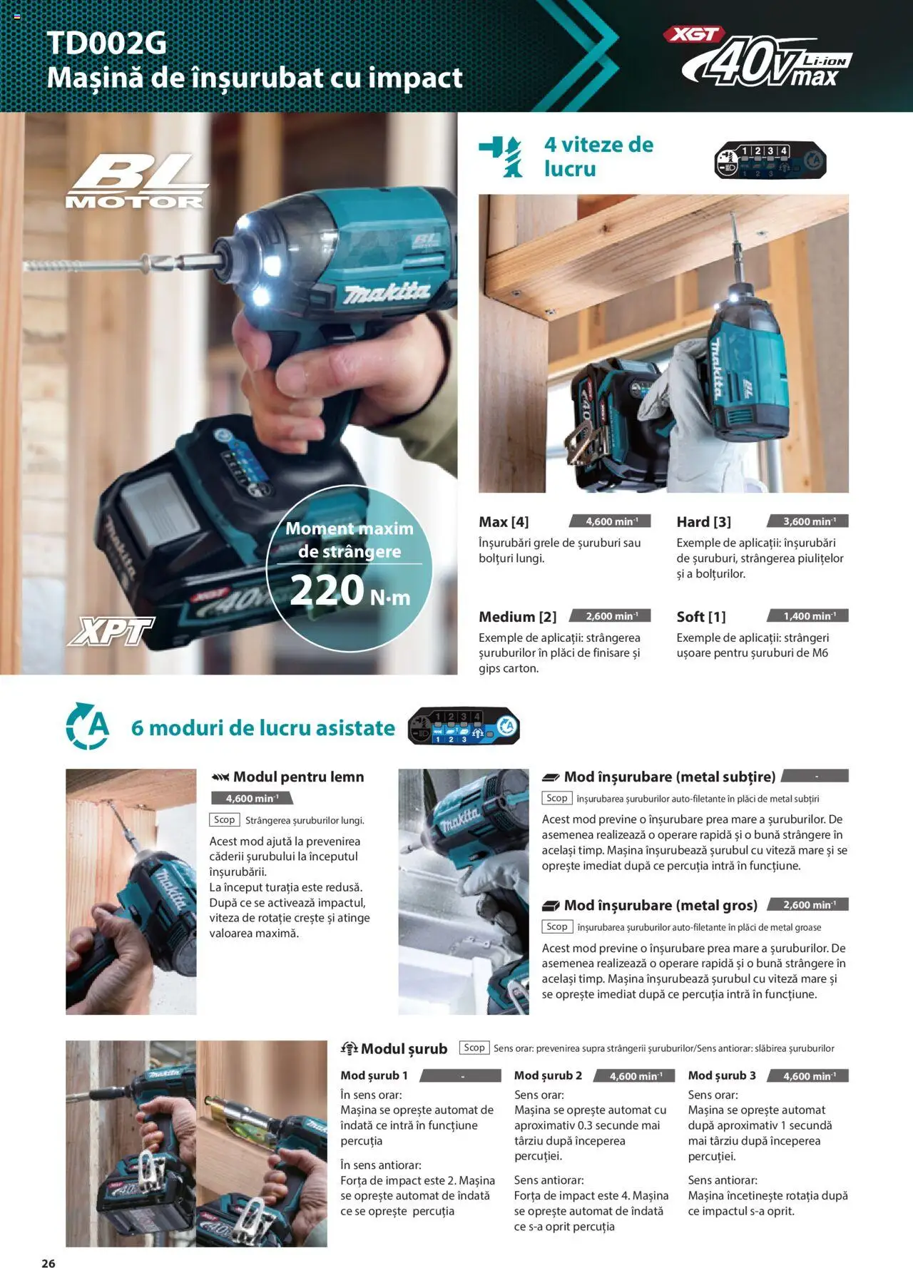 Makita catalog - Masini profesionale Makita XGT – valabil de la 20.06.2024 | Pagină: 26