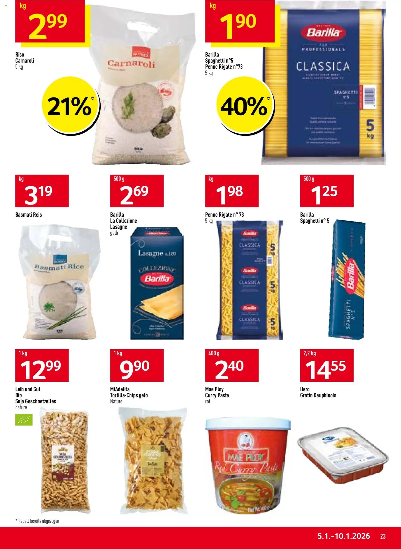 Prodega Aktionen – gültig ab 05.01.2026 | Seite: 23 | Produkte: Barilla, Reis