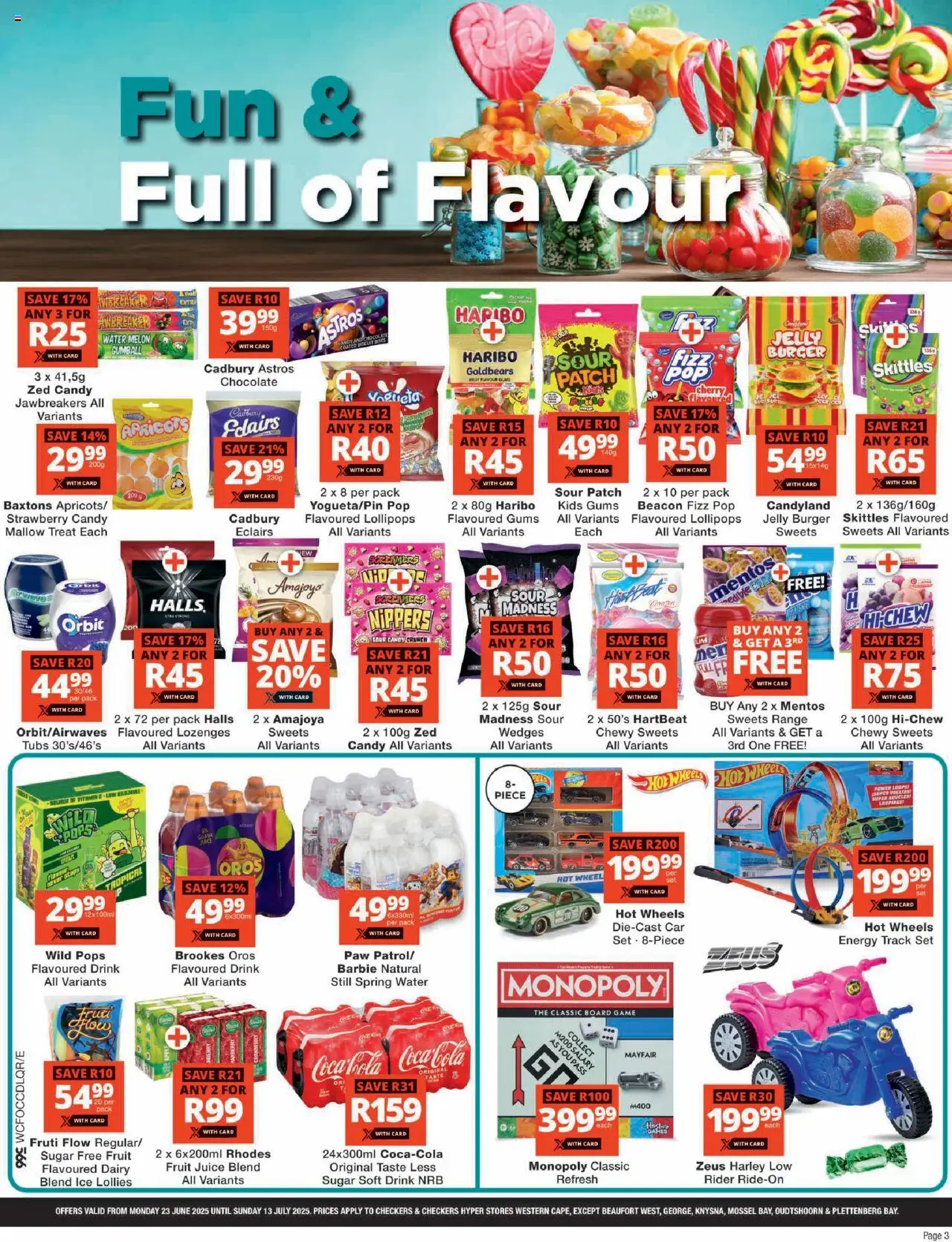 Checkers Western Cape - Sweets Promotion │ valid from 23.06.2025 | Page: 3 | Products: Chocolate, Lozenges, Water, Fruit