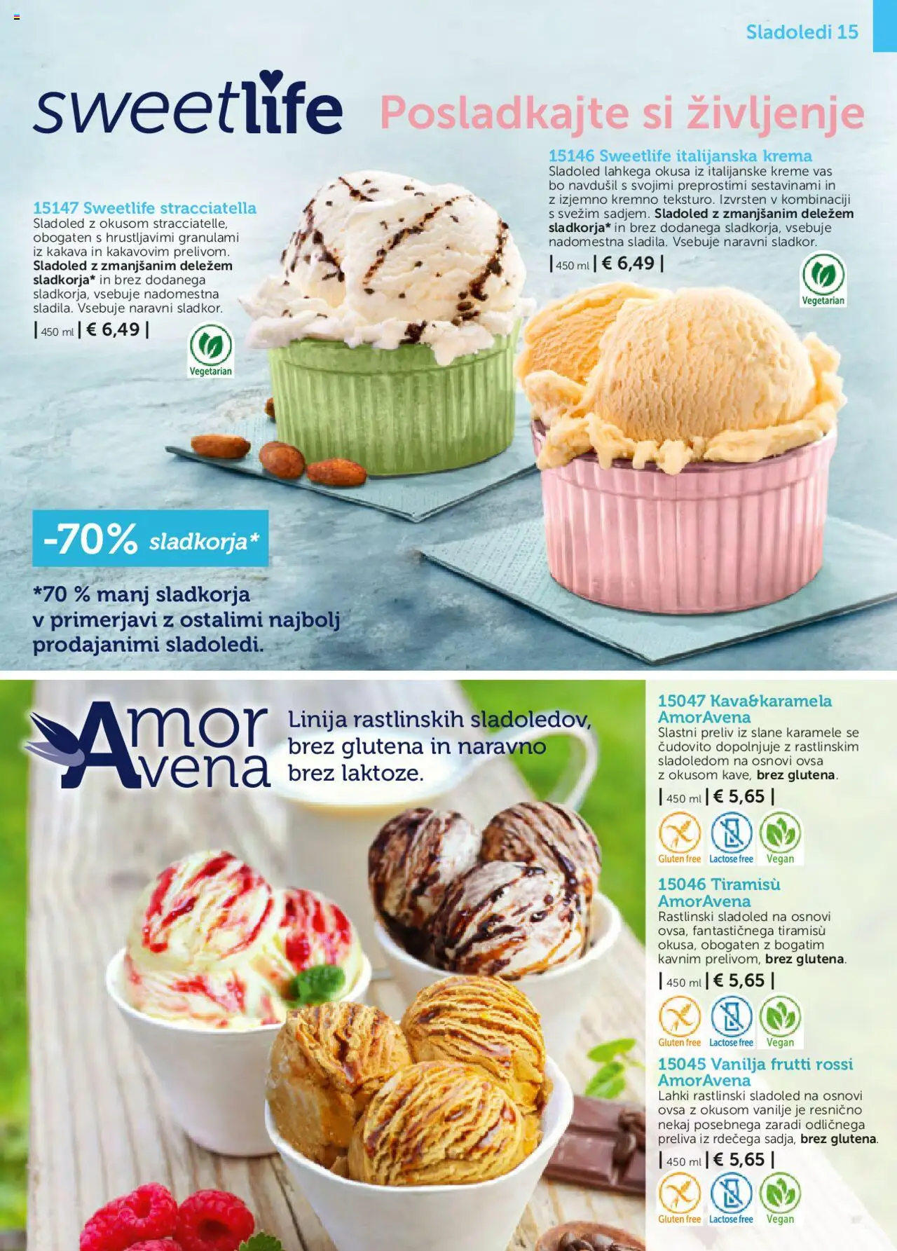 Bofrost katalog │ velja od 01.05.2025 | Stran: 15 | Izdelki: Krema, Karamele, Sladoled