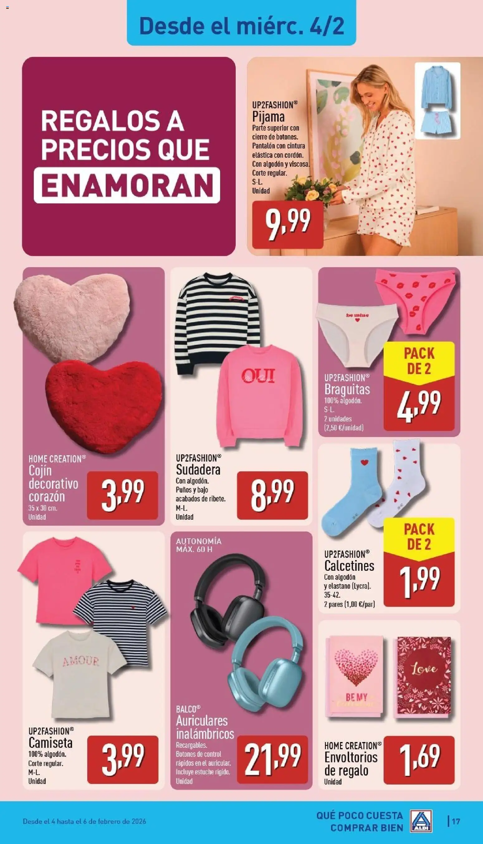 Aldi folleto Canarias │ válido desde el 02.02.2026 | Página: 17 | Productos: Sudadera, Pijama, Auriculares, Cojín