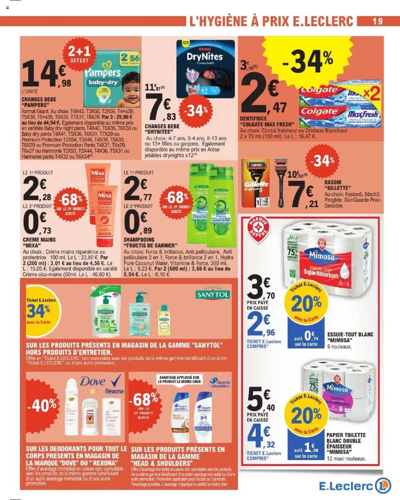 {H1} | Page: 19 | Produits: Essuie-tout, Pampers, Papier toilette, Shampooing