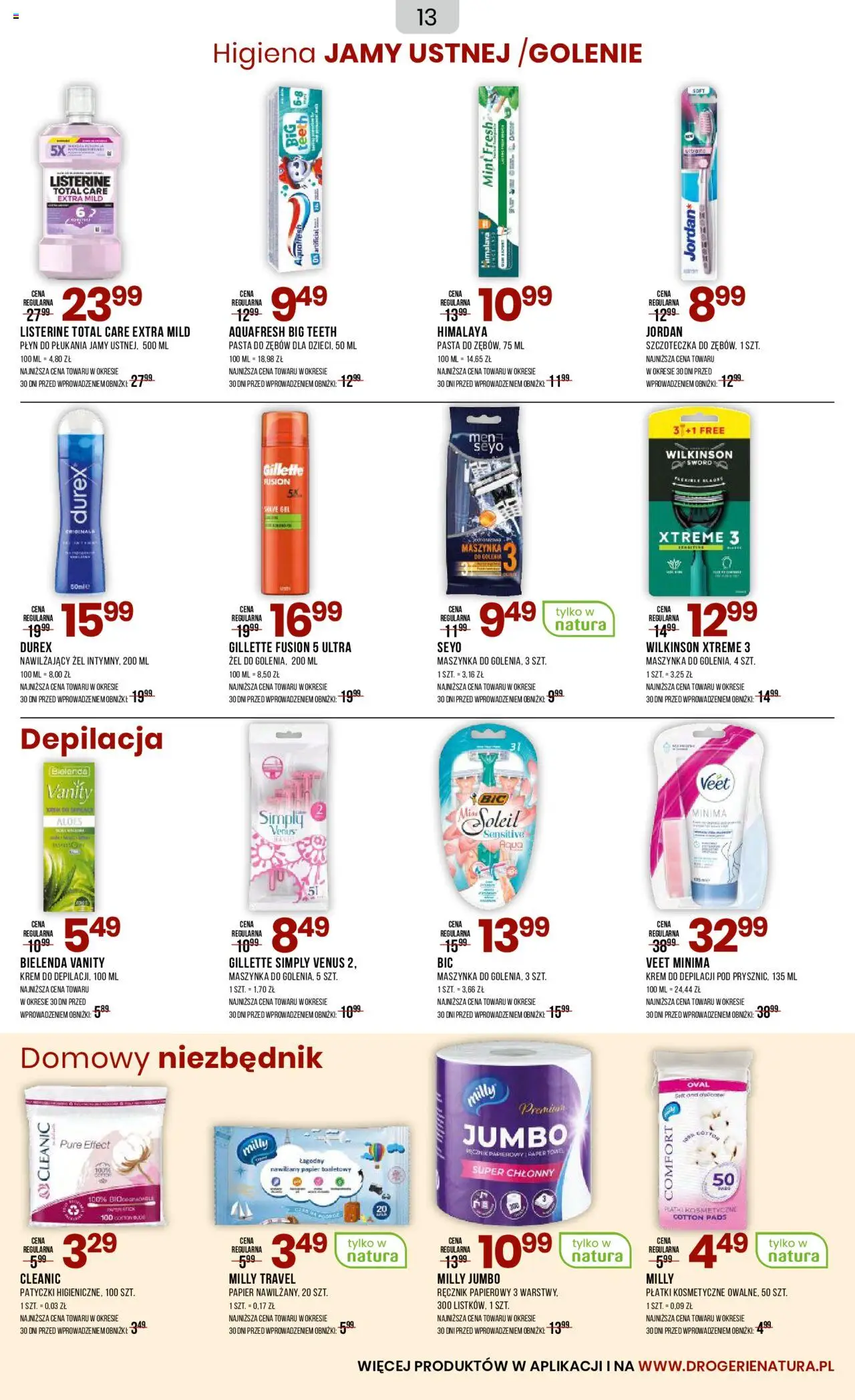 Drogerie Natura Gazetka od 22.08.2025 | Strona: 13 | Produkty: Aloes, Płatki kosmetyczne, Krem, Ręcznik papierowy