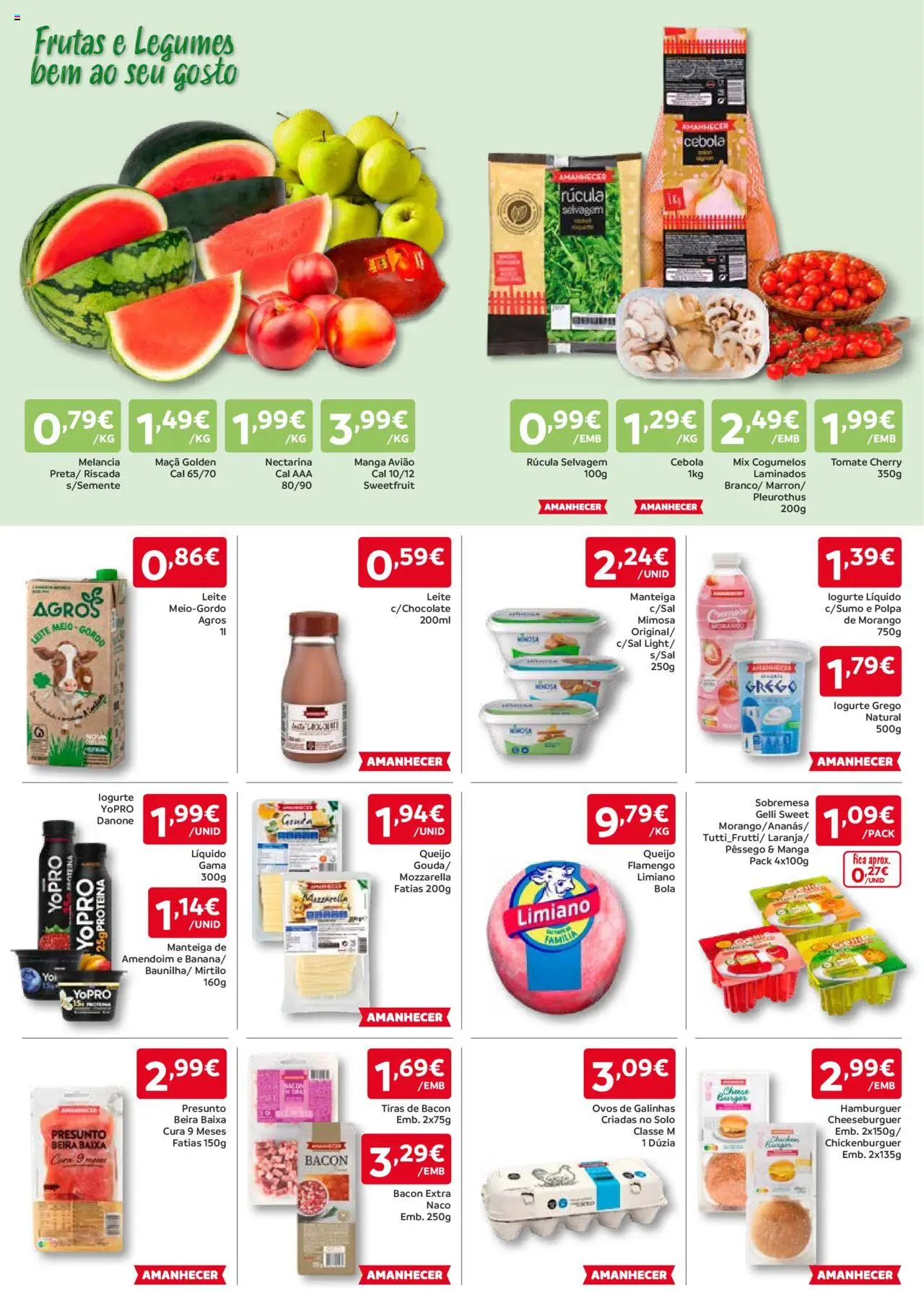 Amanhecer folheto │ válido de 18.09.2025 | Página: 2 | Produtos: Hambúrguer, Manteiga, Presunto, Melancia