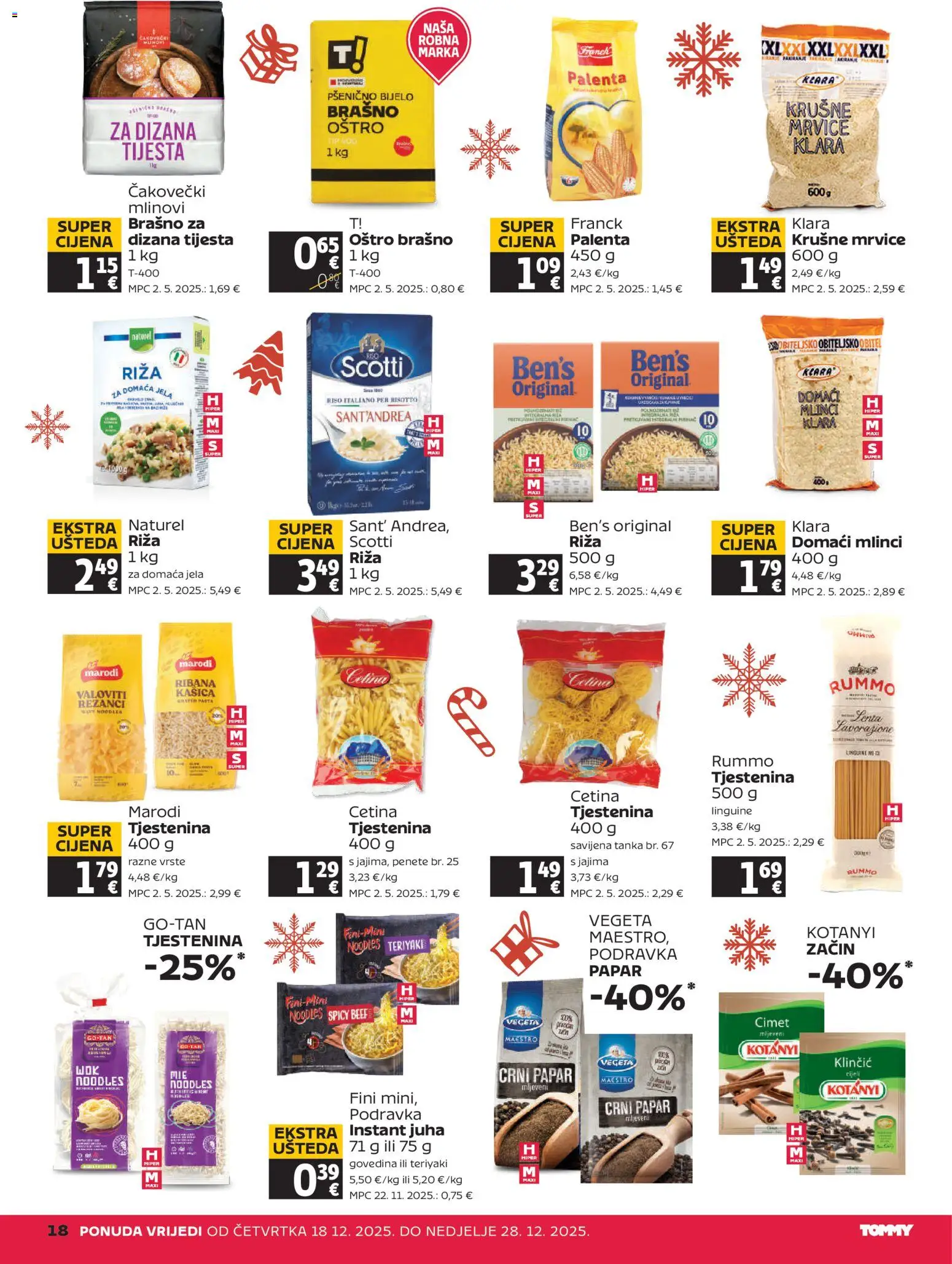 Tommy katalog | vrijedi od 18.12.2025 | Stranica: 18 | Proizvodi: Podravka, Riža, Brašno, Papar