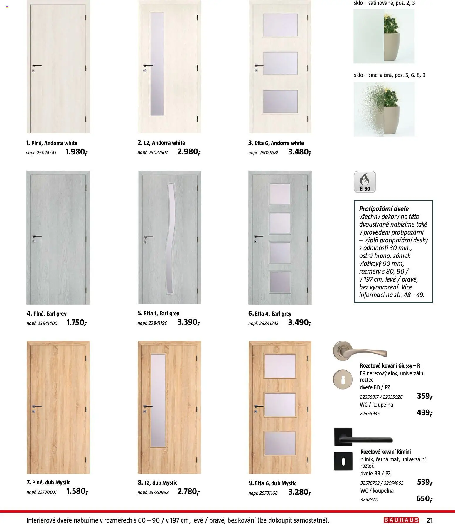 Bauhaus katalog Stavební prvky od 03.11.2025 | Strana: 21 | Produkty: Interiérové dveře, Wc, Desky, Koupelna