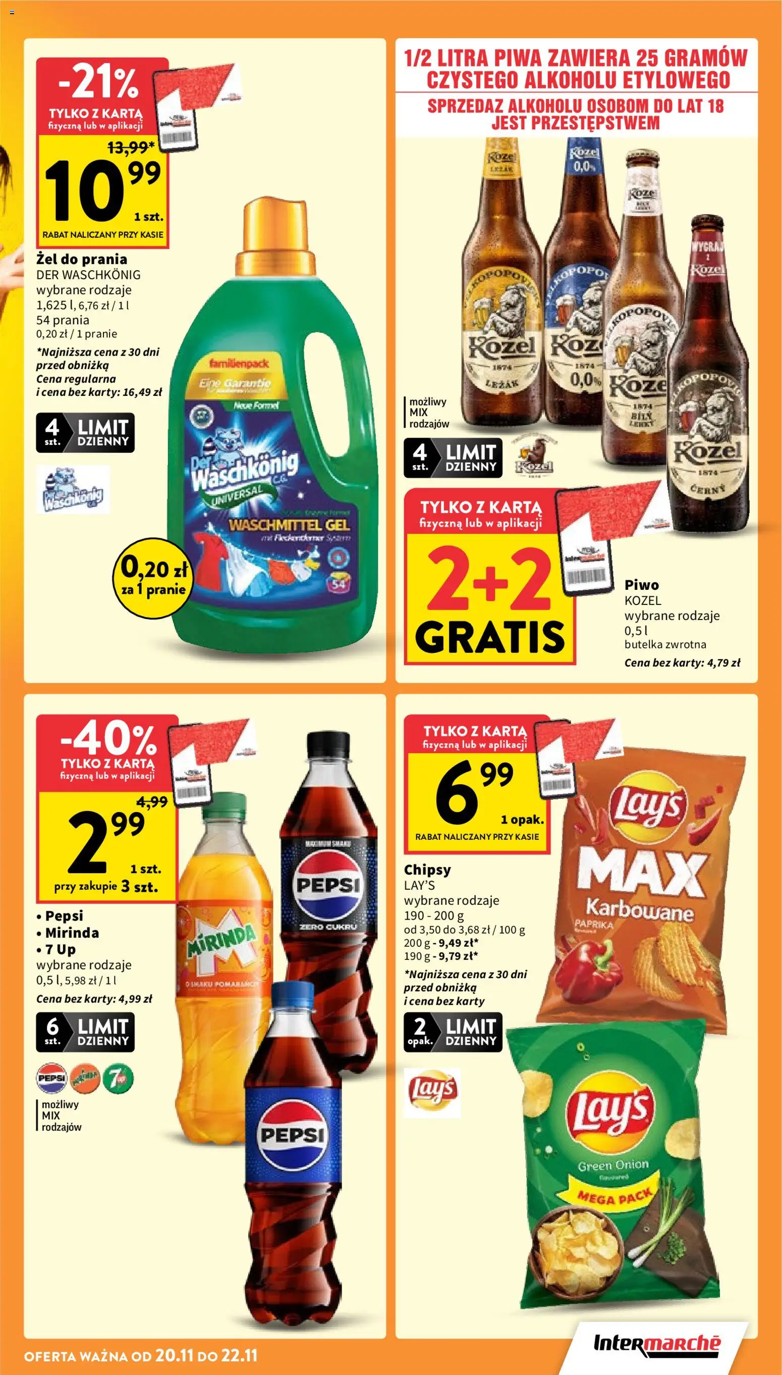 Intermarche Gazetka od 20.11.2025 | Strona: 5 | Produkty: Chipsy, Pepsi, Lays, Piwo