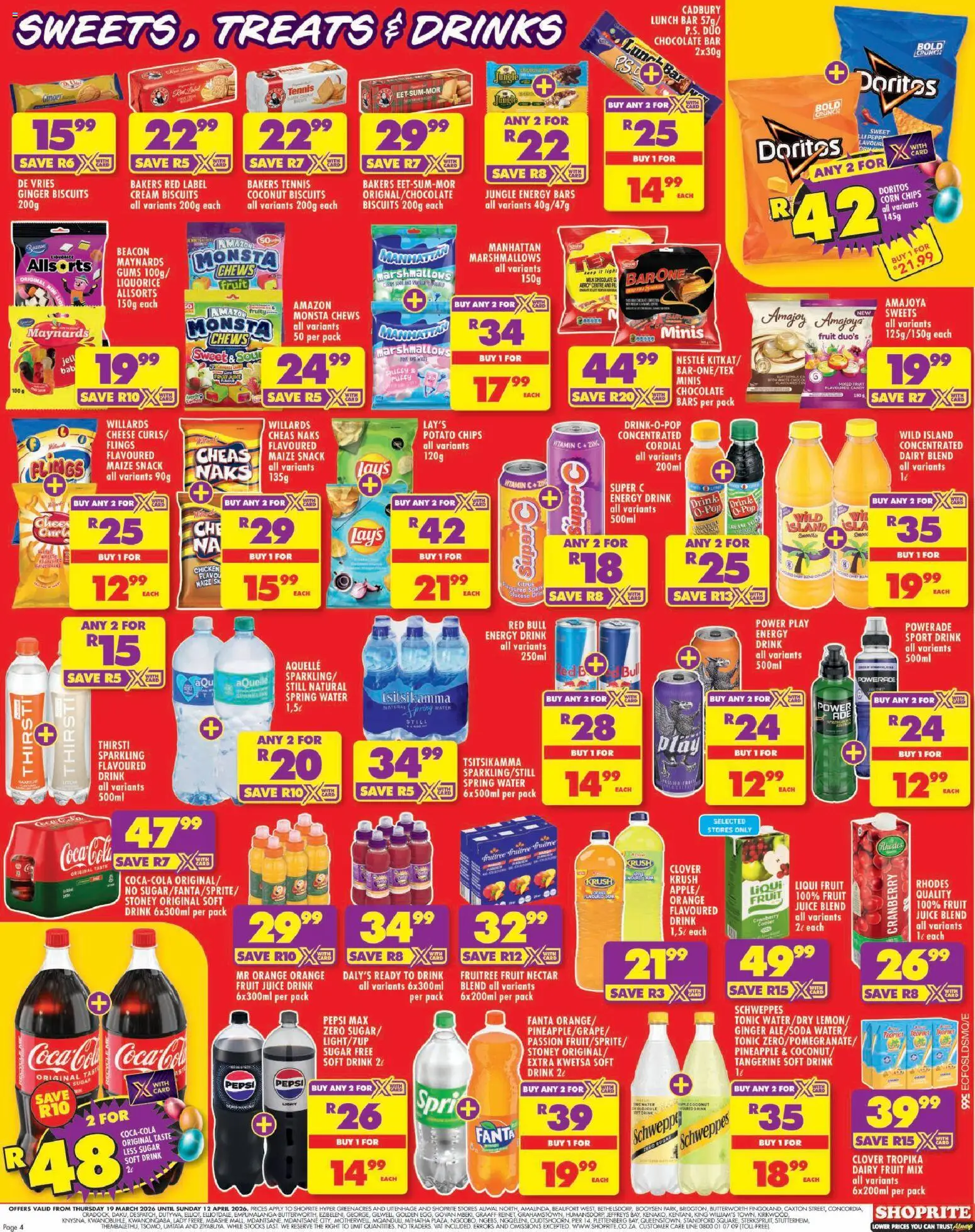 New Shoprite catalogue – valid from 19.03.2026 | Page: 4 | Products: Cheese, Biscuits, Pineapple, Fruit