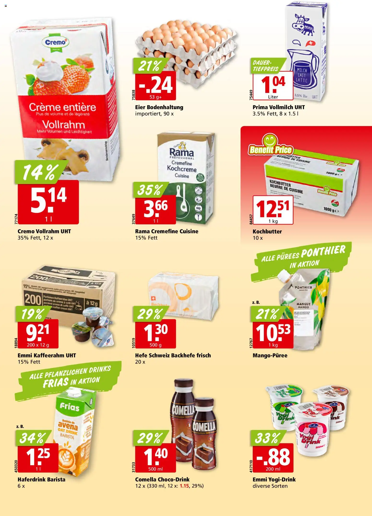 Aligro aktionen – gültig ab 16.03.2026 | Seite: 14 | Produkte: Milch, Eier, Mango, Creme