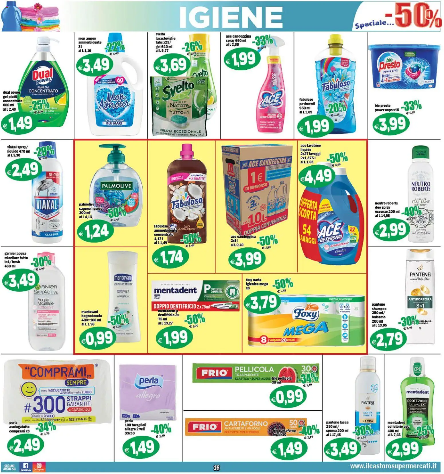 Volantino Il Castoro del 26.01.2026 | Pagina: 18 | Prodotti: Sapone, Collutorio, Olio, Lavatrice