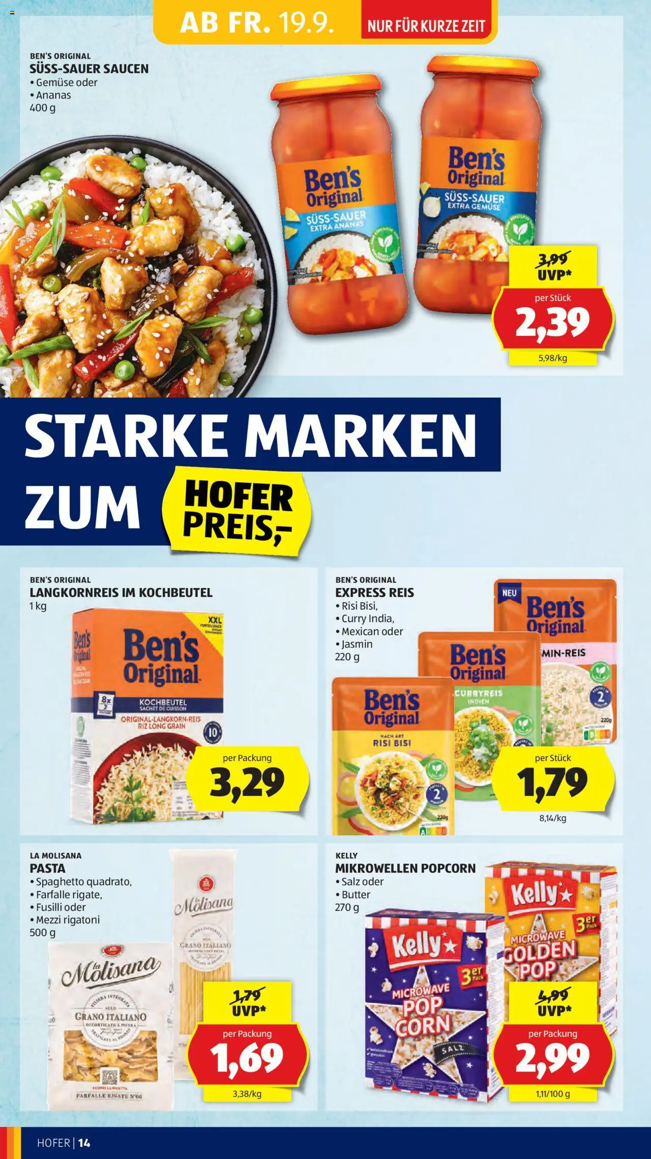 Hofer Flugblatt gültig ab 19.09.2025 | Seite: 16 | Produkte: Gemüse, Salz, Butter, Ananas