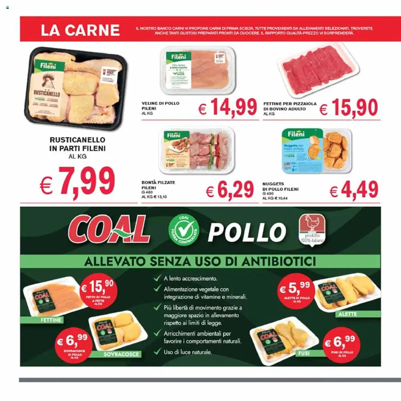Volantino Coal del 11.09.2025 | Pagina: 4 | Prodotti: Bovino, Pollo, Veline, Nuggets