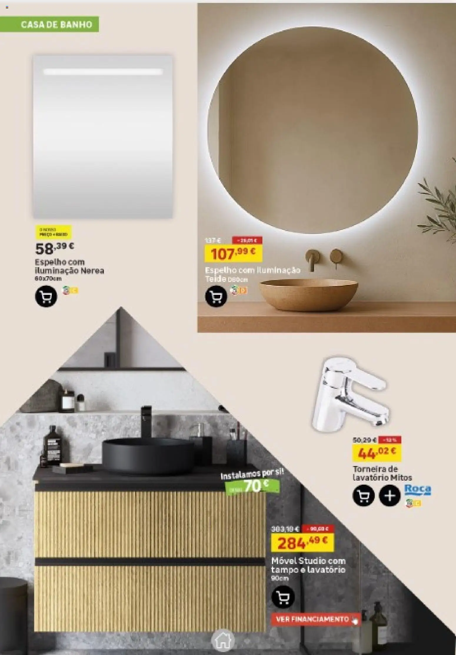 Leroy Merlin Arquipélago dos Açores │ válido de 19.02.2026 | Página: 9 | Produtos: Lavatório, Casa de banho, Banho, Espelho