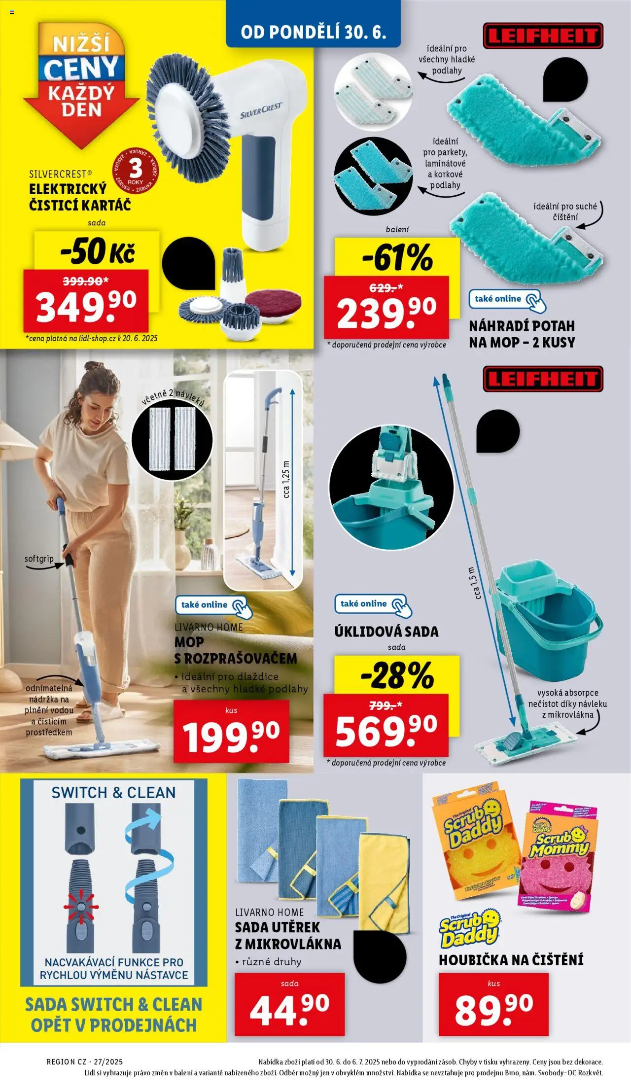 Lidl leták - Spotřební zboží od 30.06.2025 | Strana: 10 | Produkty: Houbička, Leifheit, Mop, Kartáč