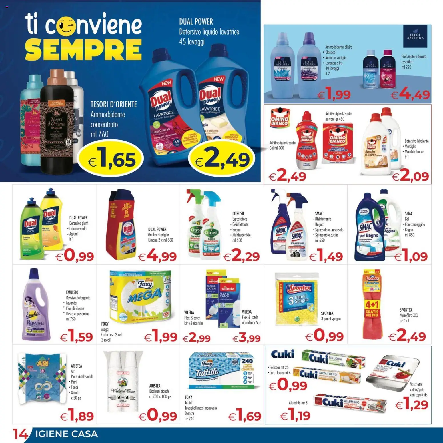Volantino MerSi Supermercati del 22.04.2026 | Pagina: 14 | Prodotti: Limone, Forno, Lavanda, Bagno