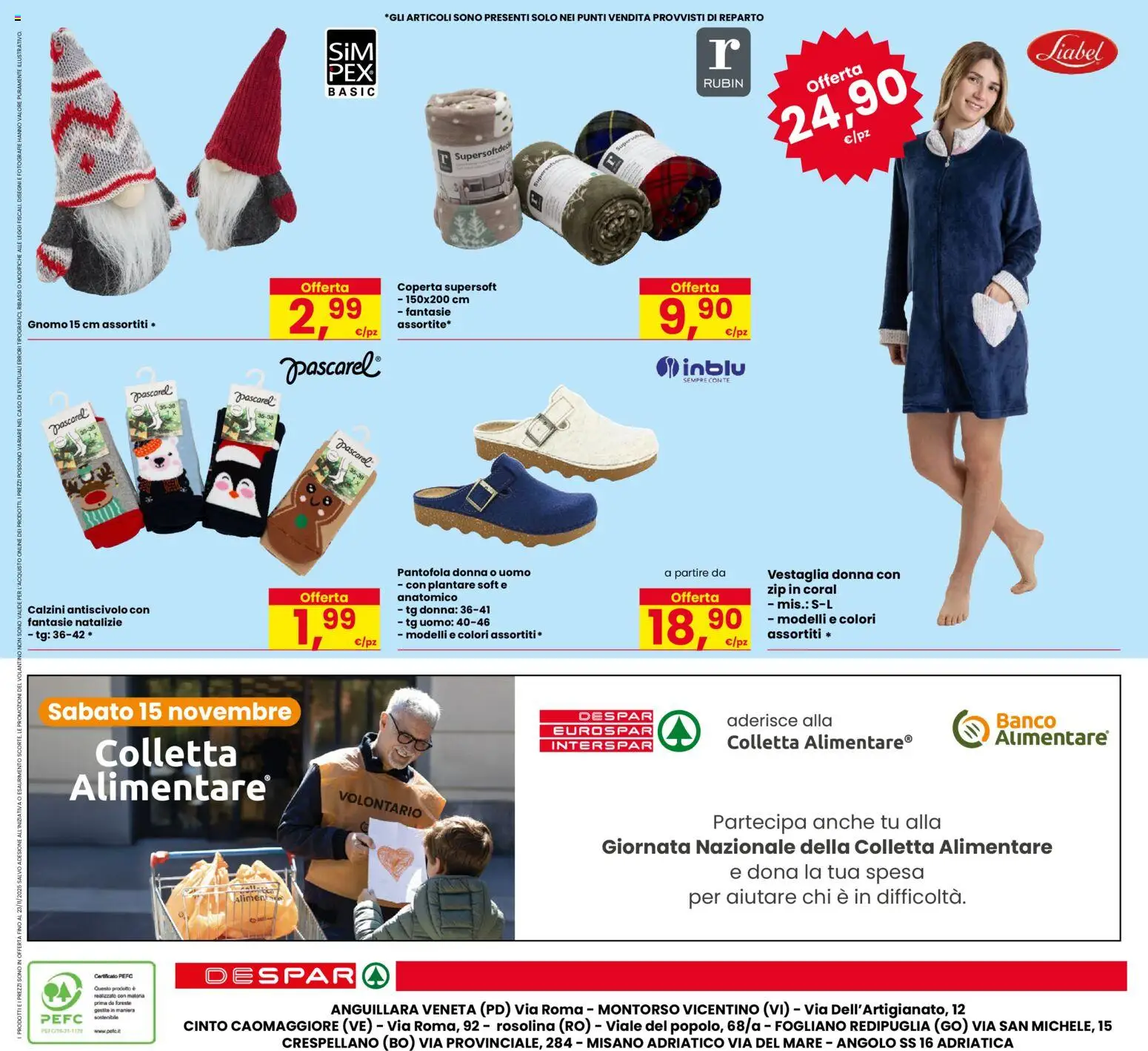 Volantino Despar del 13.11.2025 | Pagina: 20 | Prodotti: Tè, Calzini, Coperta