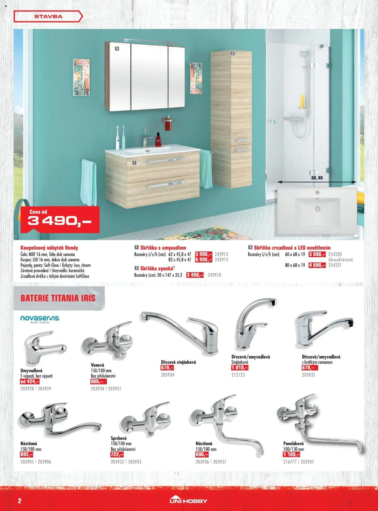 Uni Hobby leták od 08.01.2026 | Strana: 2 | Produkty: Fólie, Koupelnový nábytek, Nábytek, Skříňka
