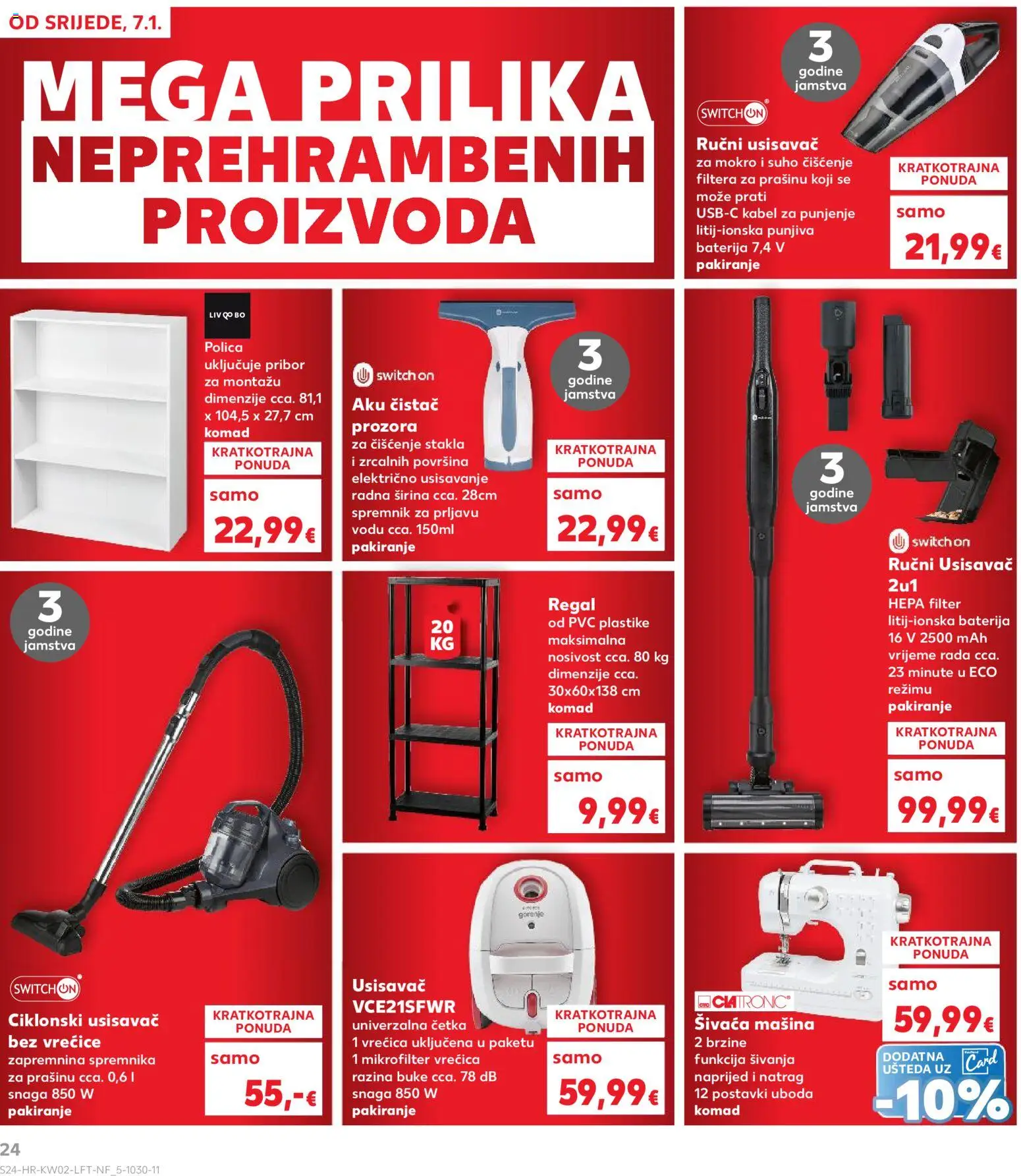 Kaufland katalog | vrijedi od 07.01.2026 | Stranica: 24 | Proizvodi: Usisavač, Polica, Četka, Kabel