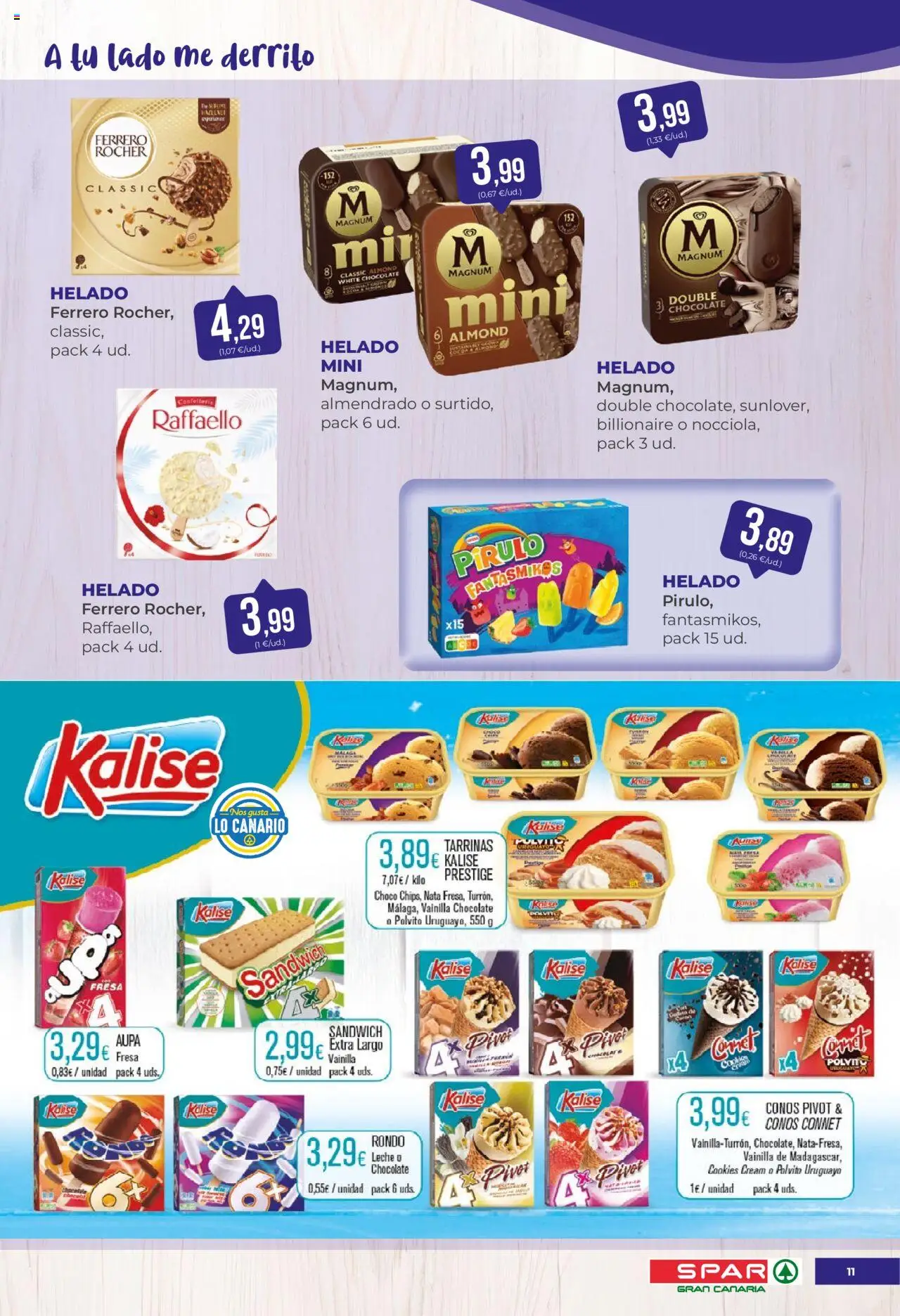 Spar folleto │ válido desde el 08.08.2025 | Página: 11 | Productos: Leche, Chocolate, Helado
