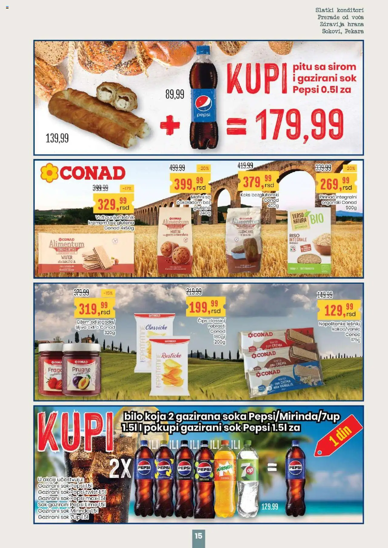 Aroma Market katalog - važi od 07.08.2025 | Strana: 15 | Proizvode: Pekara, Dzem, Lešnik, Napolitanke