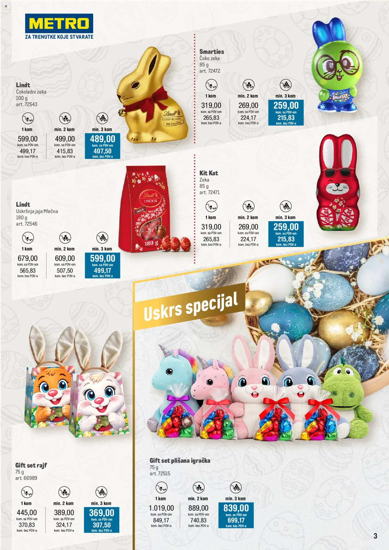 Univerexport katalog - važi od 30.03.2026 | Strana: 3 | Proizvode: Lindt, Jaja