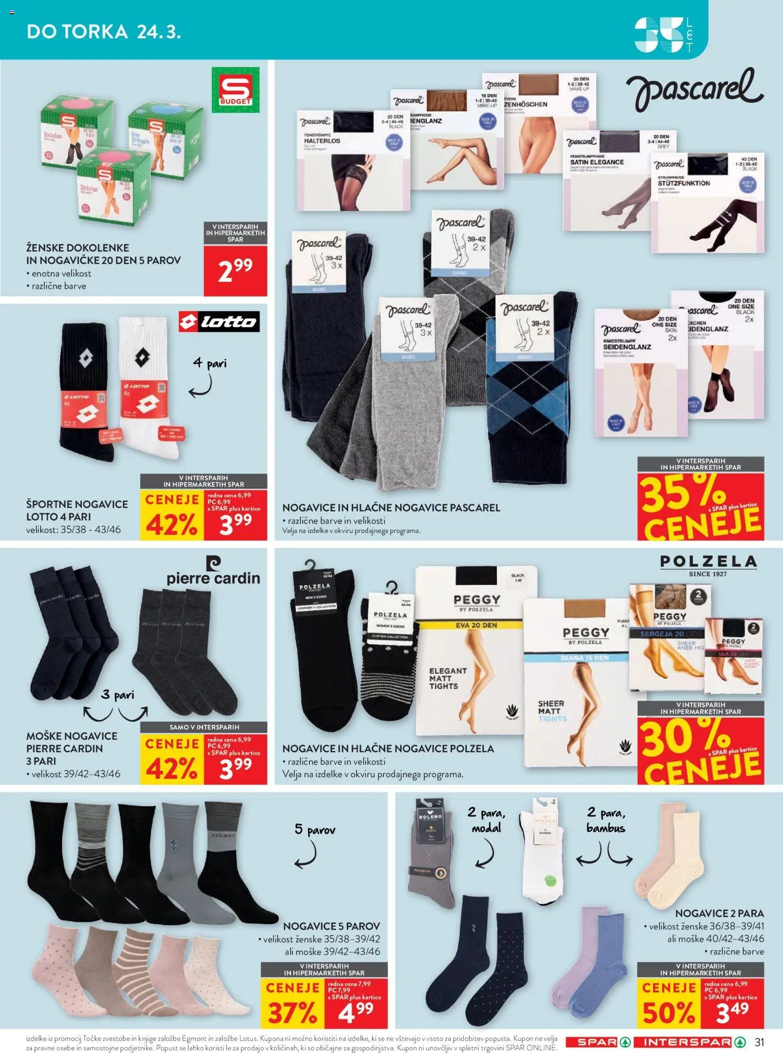 Novi Spar katalog ponudbe – veljaven od 11.03.2026 | Stran: 39 | Izdelki: Športne nogavice, Nogavice, Hlacne nogavice