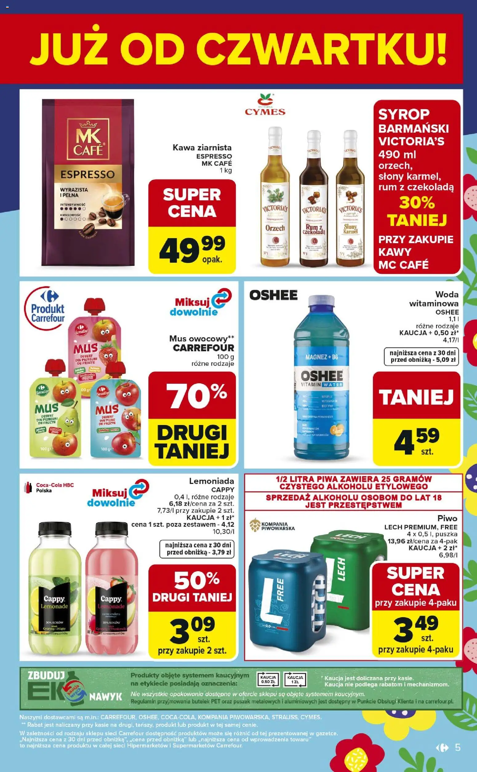 Carrefour gazetka - Weekend okazji od 12.03.2026 | Strona: 5 | Produkty: Syrop, Cytryny, Czekolada, Piwo