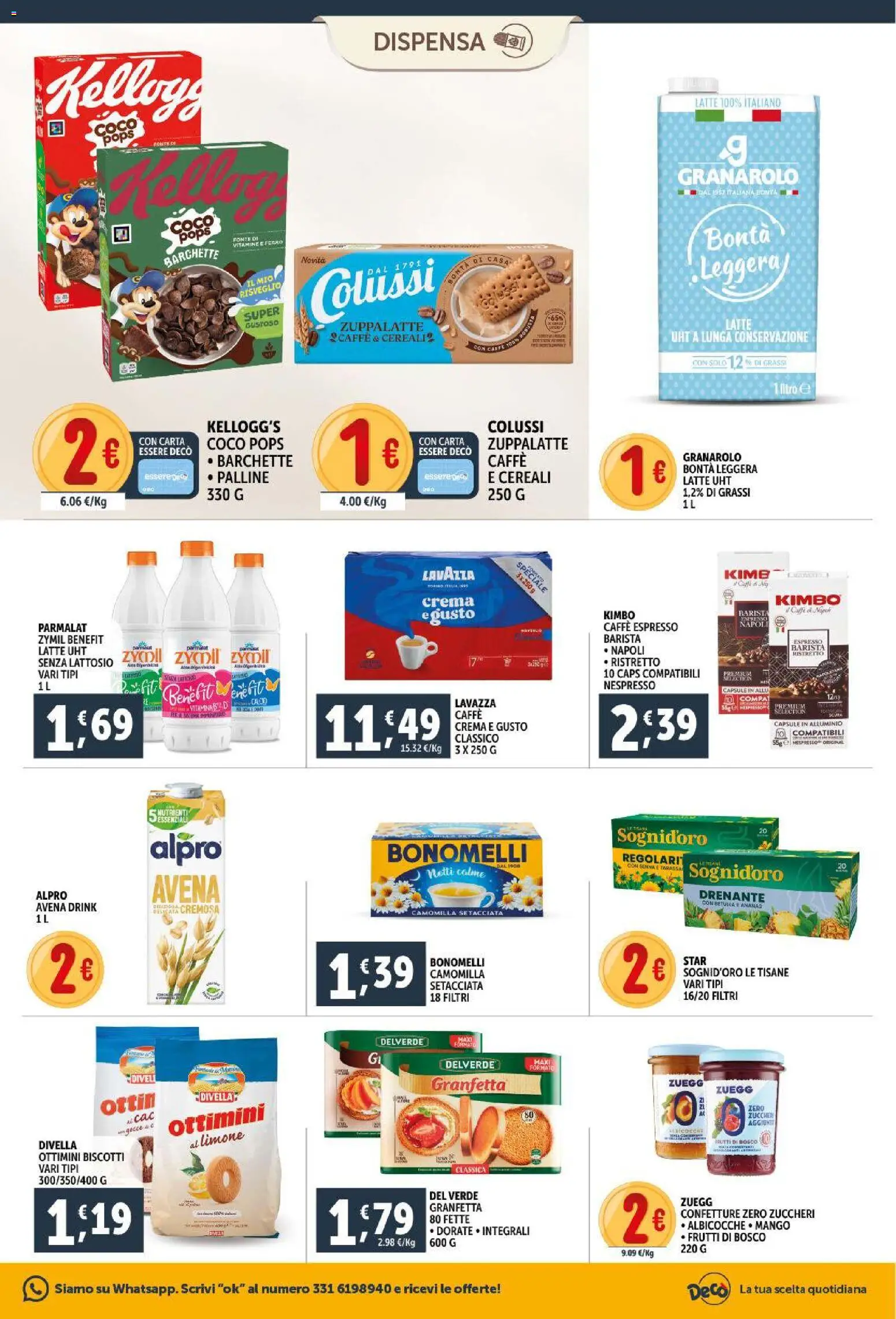 Volantino Decò del 11.02.2026 | Pagina: 9 | Prodotti: Crema, Caffè, Cereali, Limone