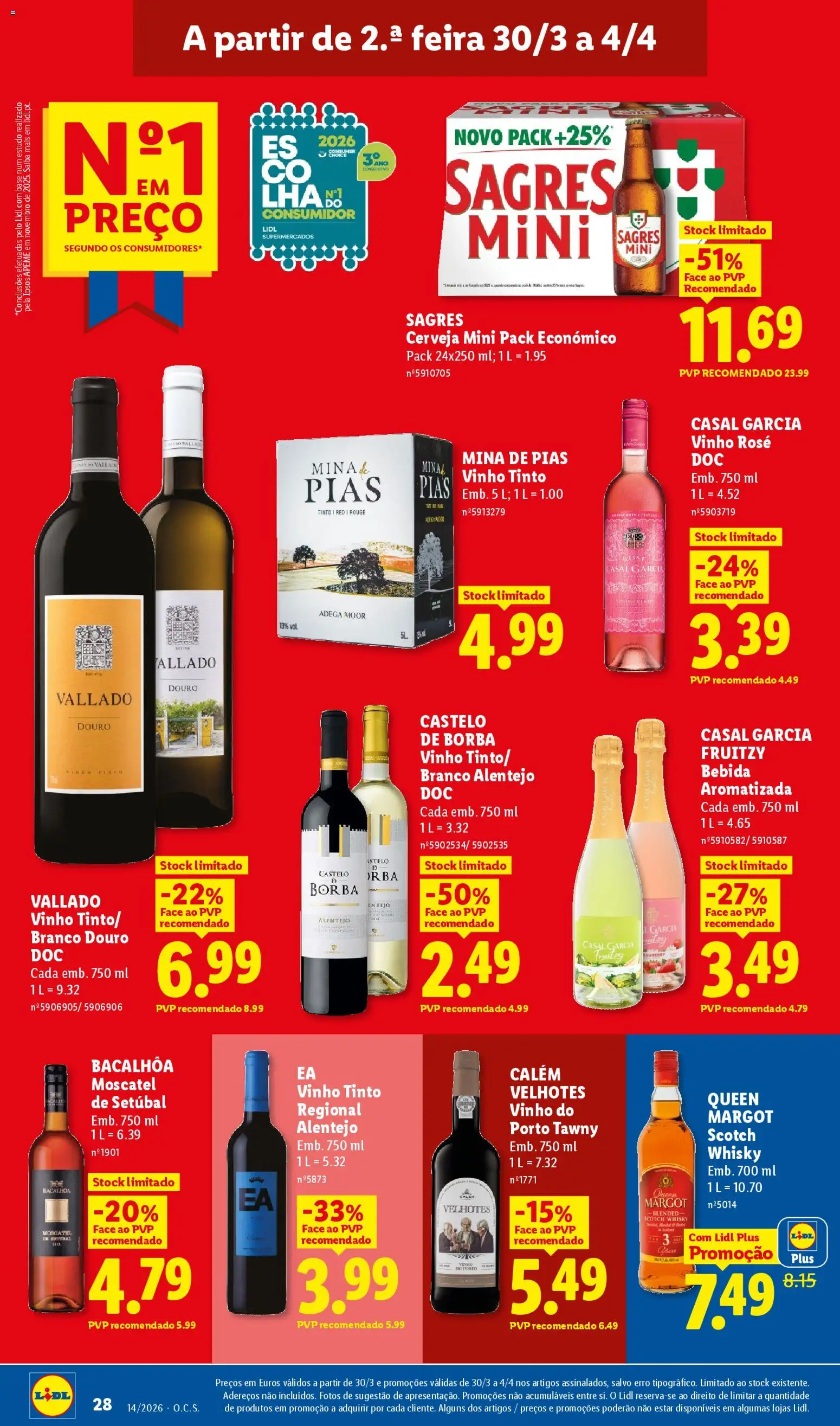 Lidl folheto │ válido de 30.03.2026 | Página: 28 | Produtos: Whisky, Base, Vinho, Vinho tinto