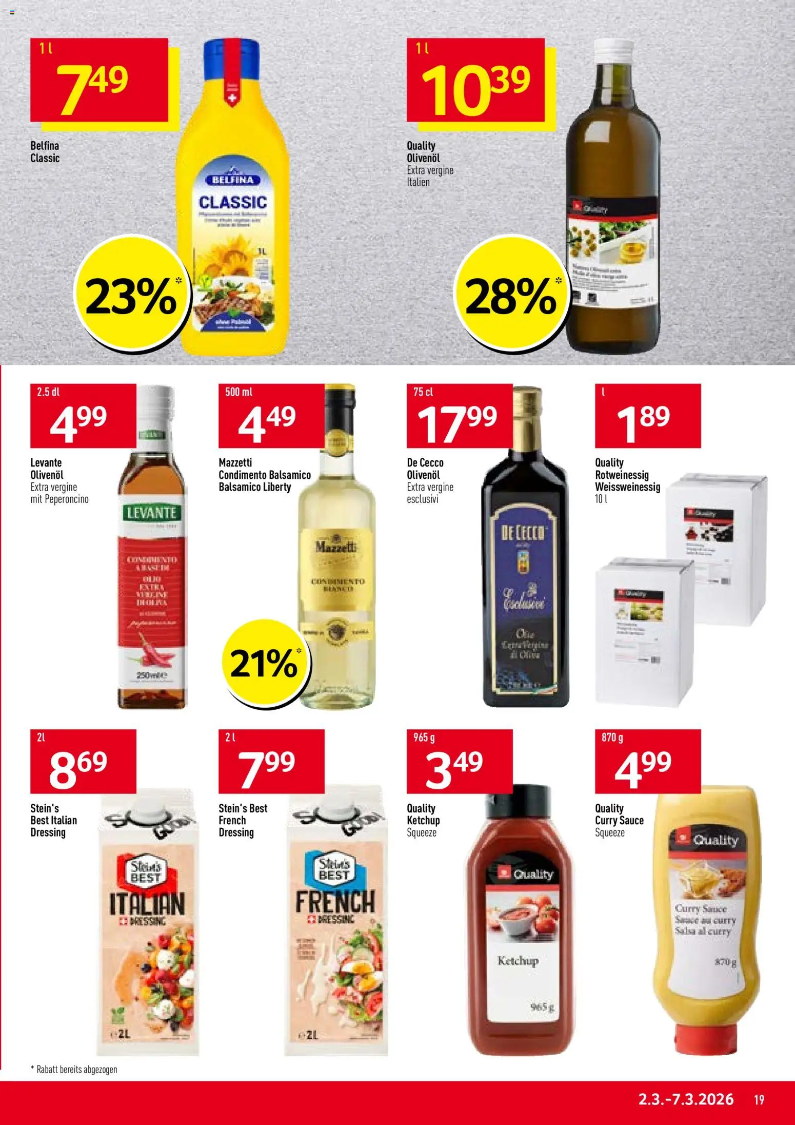 Prodega Aktionen – gültig ab 02.03.2026 | Seite: 19 | Produkte: Balsamico, Dressing, Ketchup