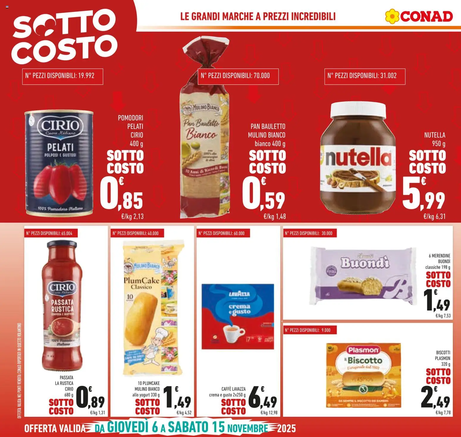 Volantino Conad del 06.11.2025 | Pagina: 6 | Prodotti: Yogurt, Biscotti, Plumcake, Lavazza