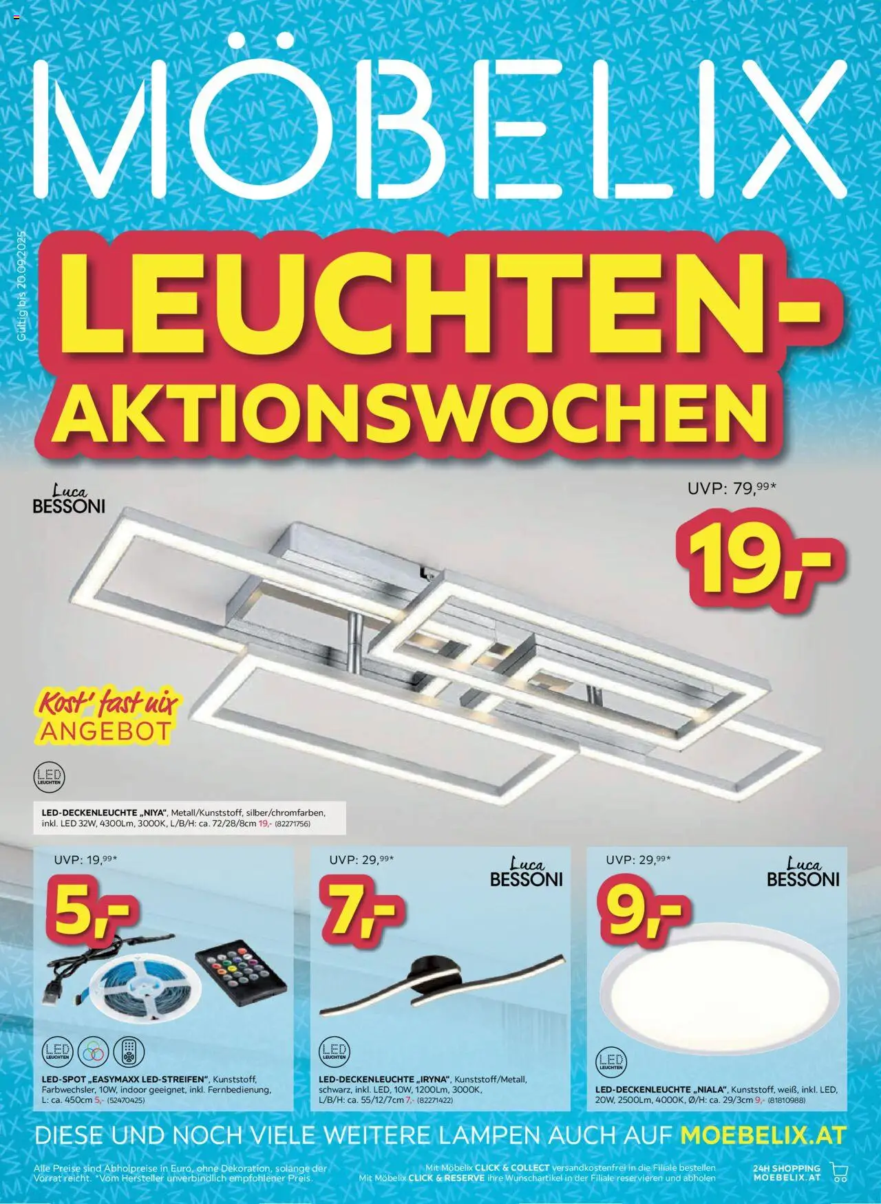 Möbelix Leuchten - Aktionswochen gültig ab 09.09.2025 | Seite: 1