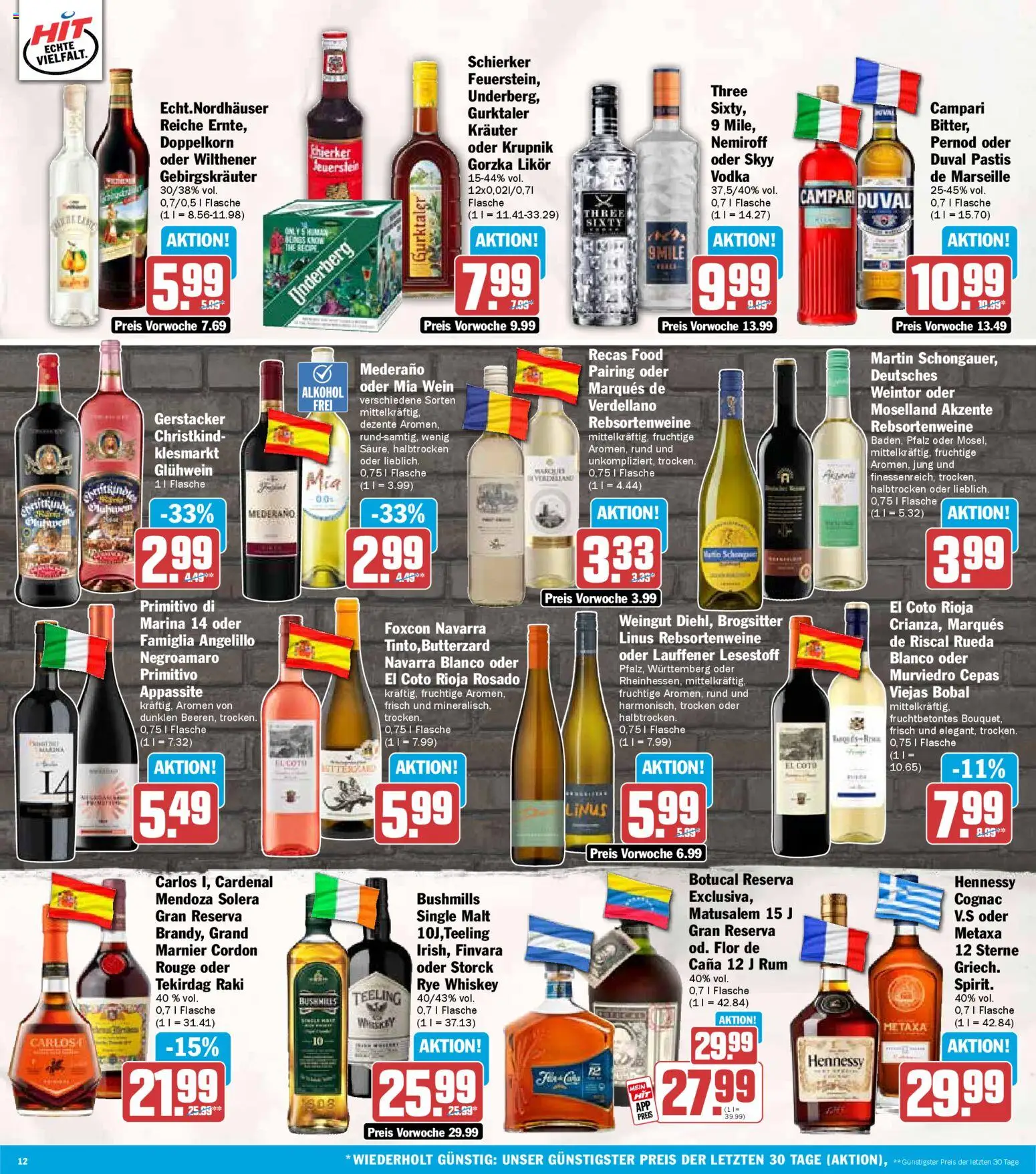 HIT - Berlin – gültig ab 17.11.2025 | Seite: 12 | Produkte: Wilthener, Rouge, Metaxa, Vodka