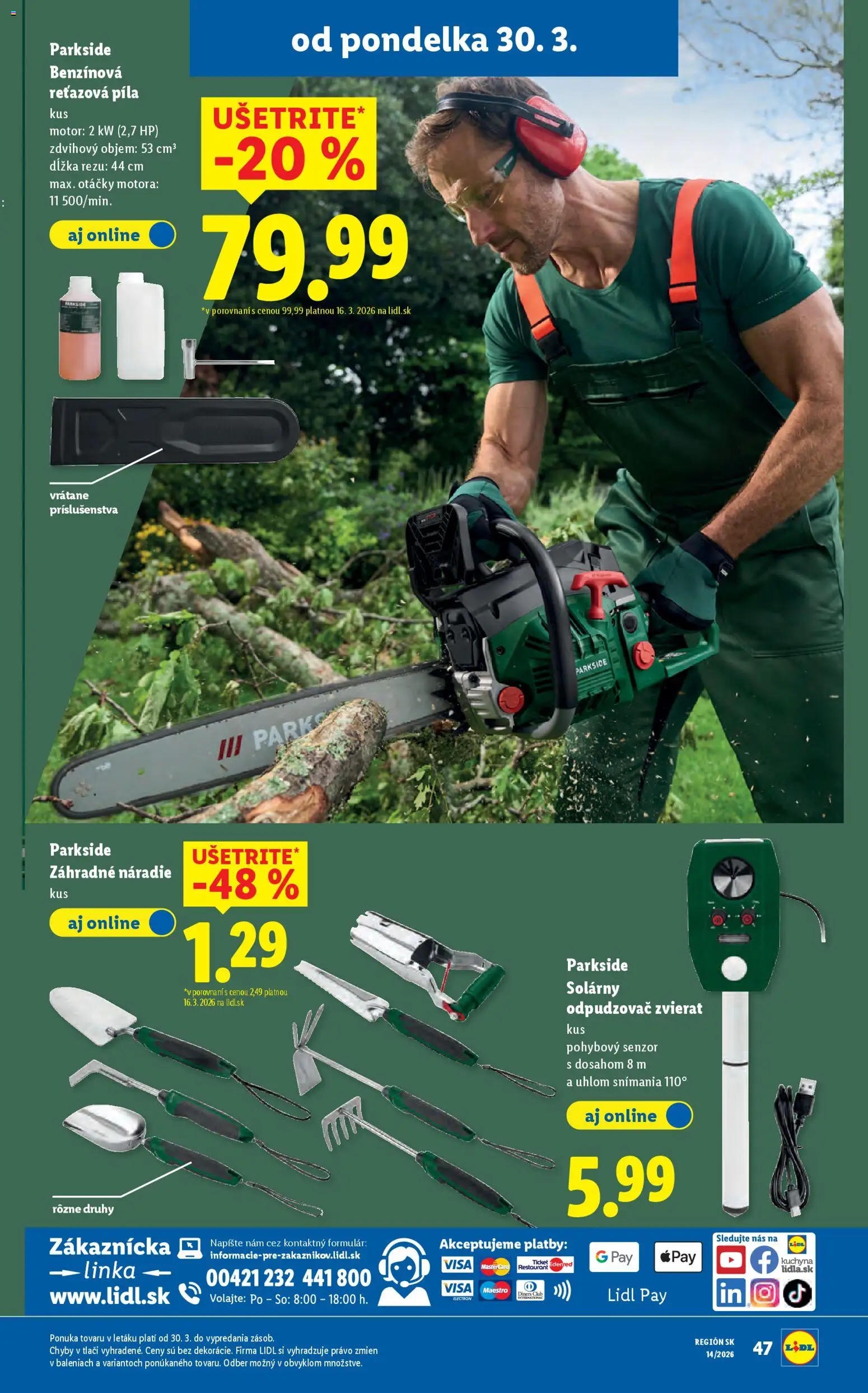 Nové Lidl akcie – leták je platný od 30.03.2026 | Strana: 67 | Produkty: Kuchyňa, Reťazová píla, Píla, Náradie