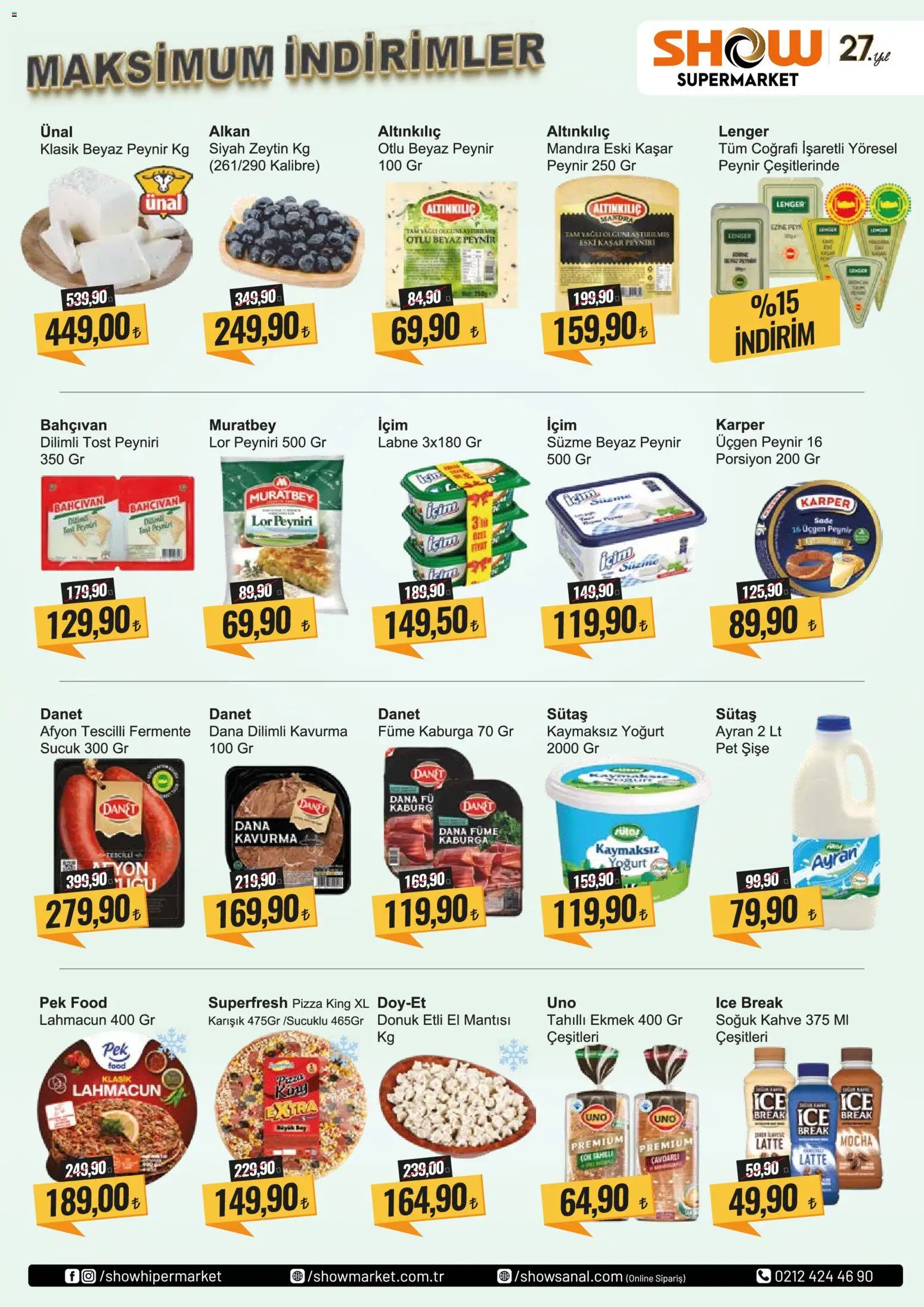 Show Market Katalog - 03.04.2026 tarihinden itibaren geçerlidir | Sayfa: 2 | Ürünler: Peynir, Yoğurt, Ekmek, Zeytin