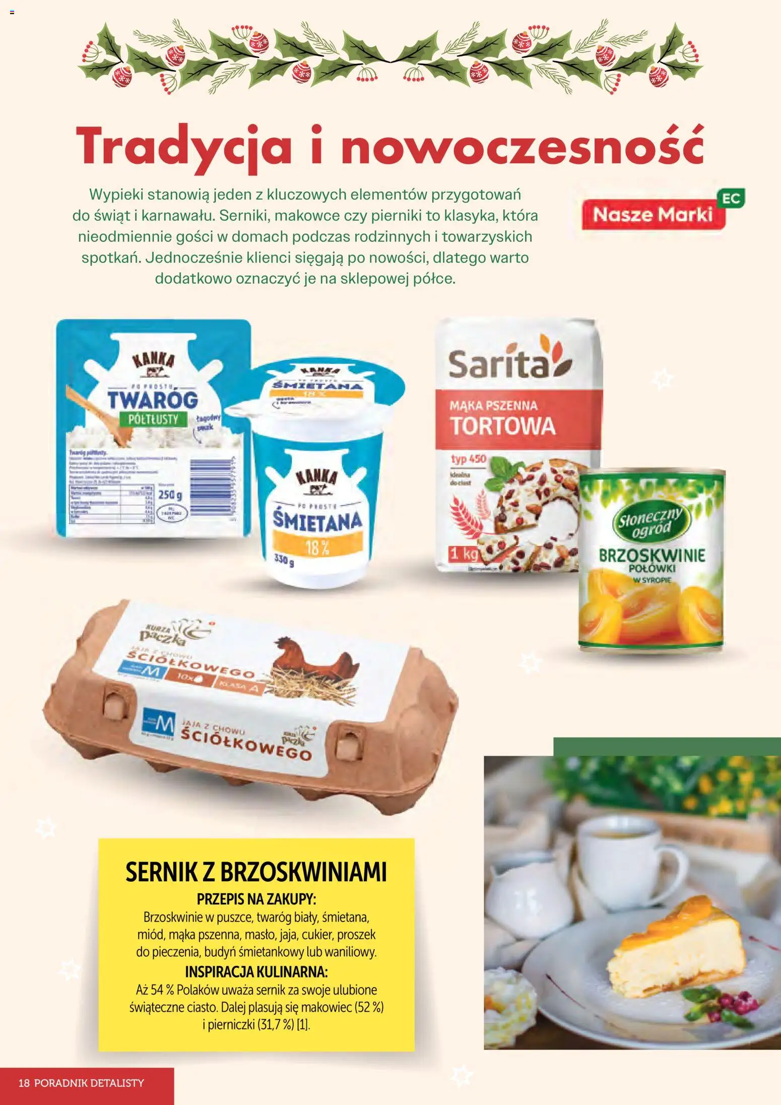 Eurocash Gazetka - Czas Świętowania od 03.11.2025 | Strona: 18 | Produkty: Pierniki, Pączki, Śmietana, Brzoskwinie