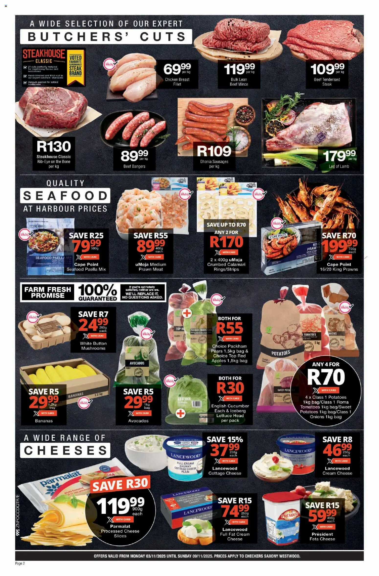 New Checkers catalogue – valid from 03.11.2025 | Page: 2 | Products: Apples, Bananas, Cream, Onions