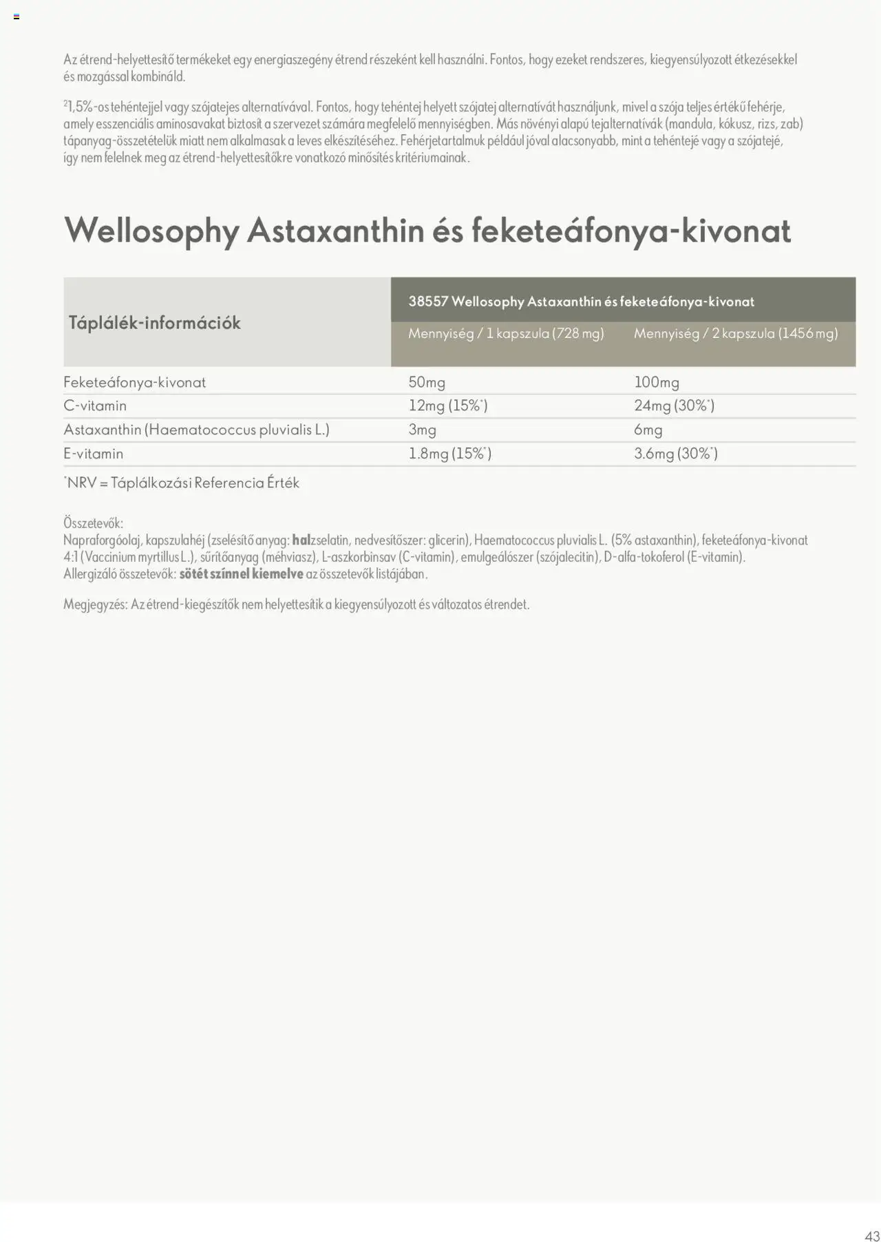 Oriflame akciós ujság - amely érvényes a következő dátumtól: 09.11.2023 | Oldal: 43 | Termékek: Szójatej