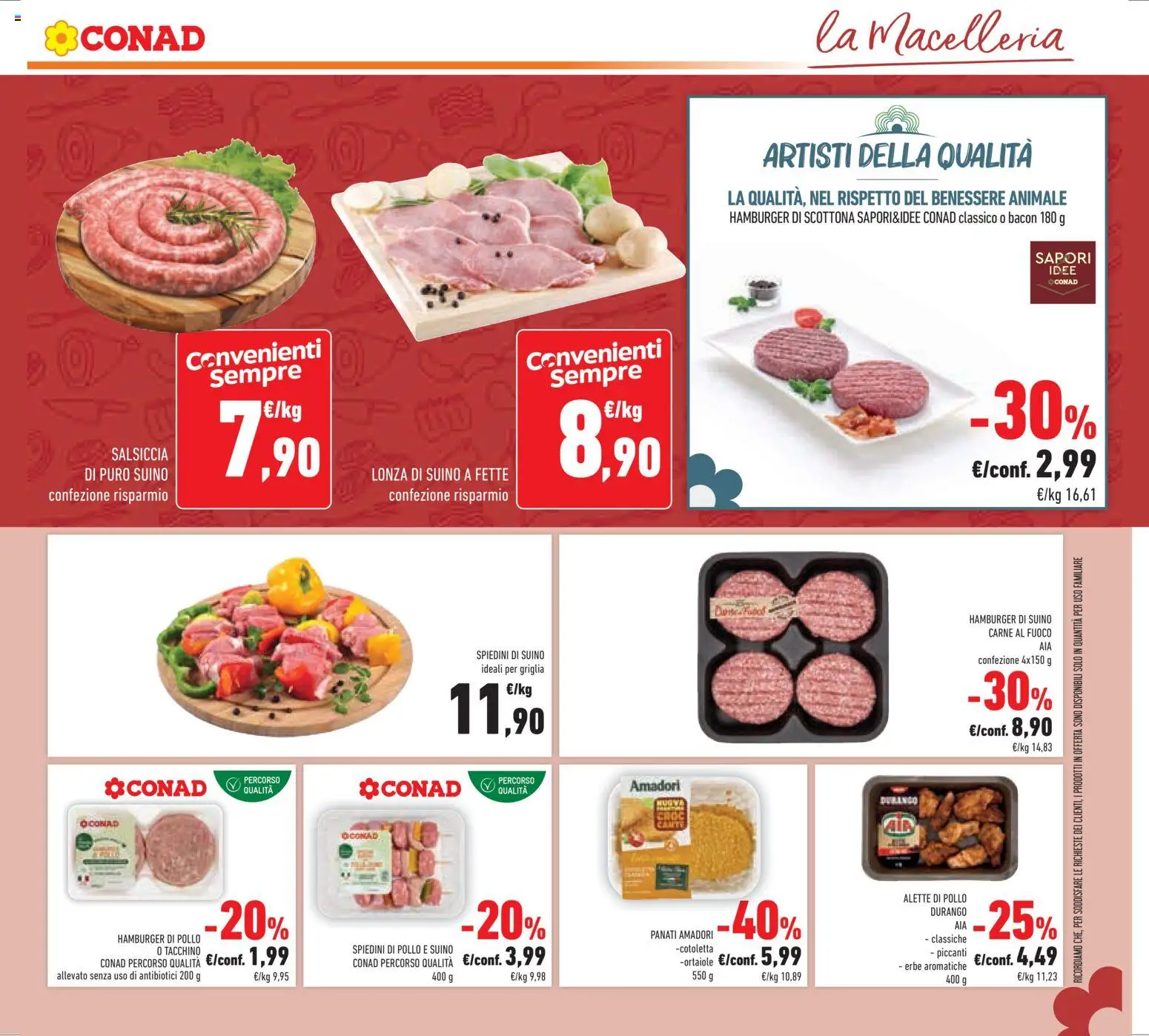 Volantino Conad del 22.04.2026 | Pagina: 17 | Prodotti: Tacchino, Salsiccia, Griglia, Hamburger