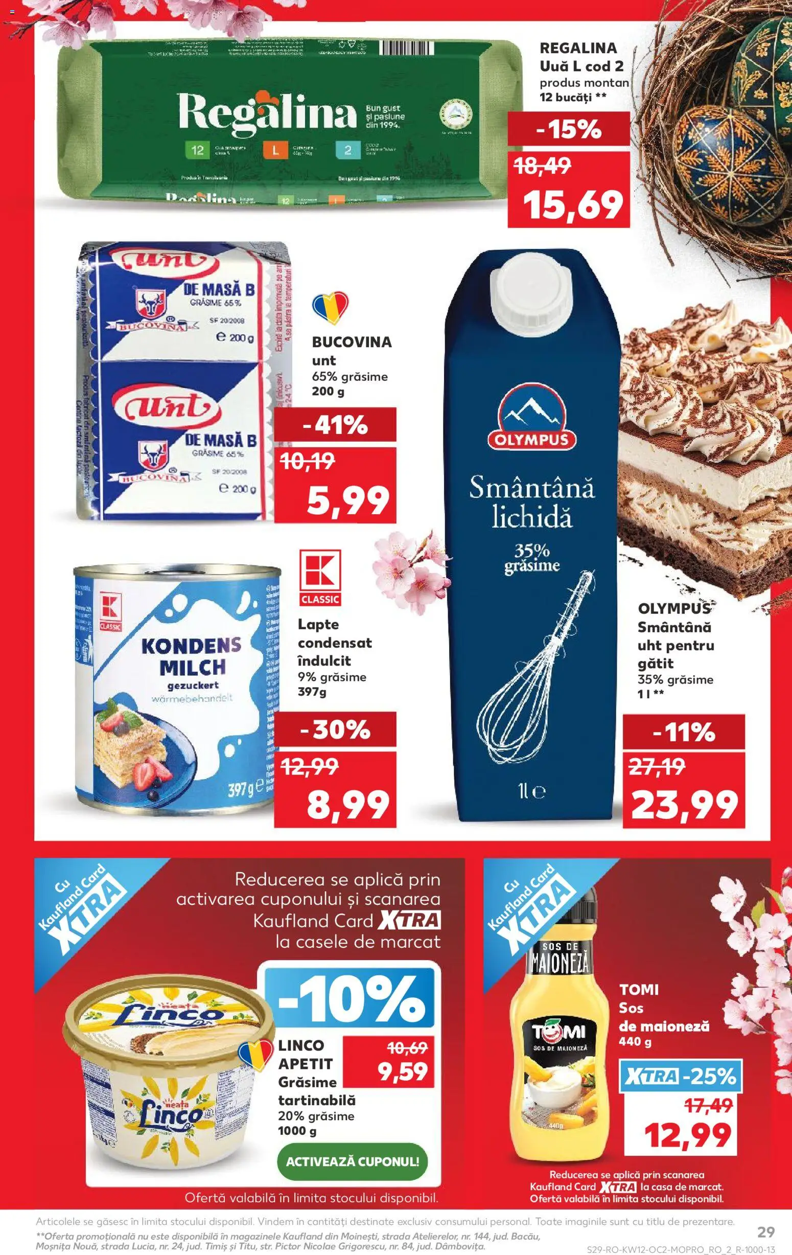 Noul catalog Kaufland – valabil de la 18.03.2026 | Pagină: 29 | Produse: Lapte, Unt, Smântână, Maioneză