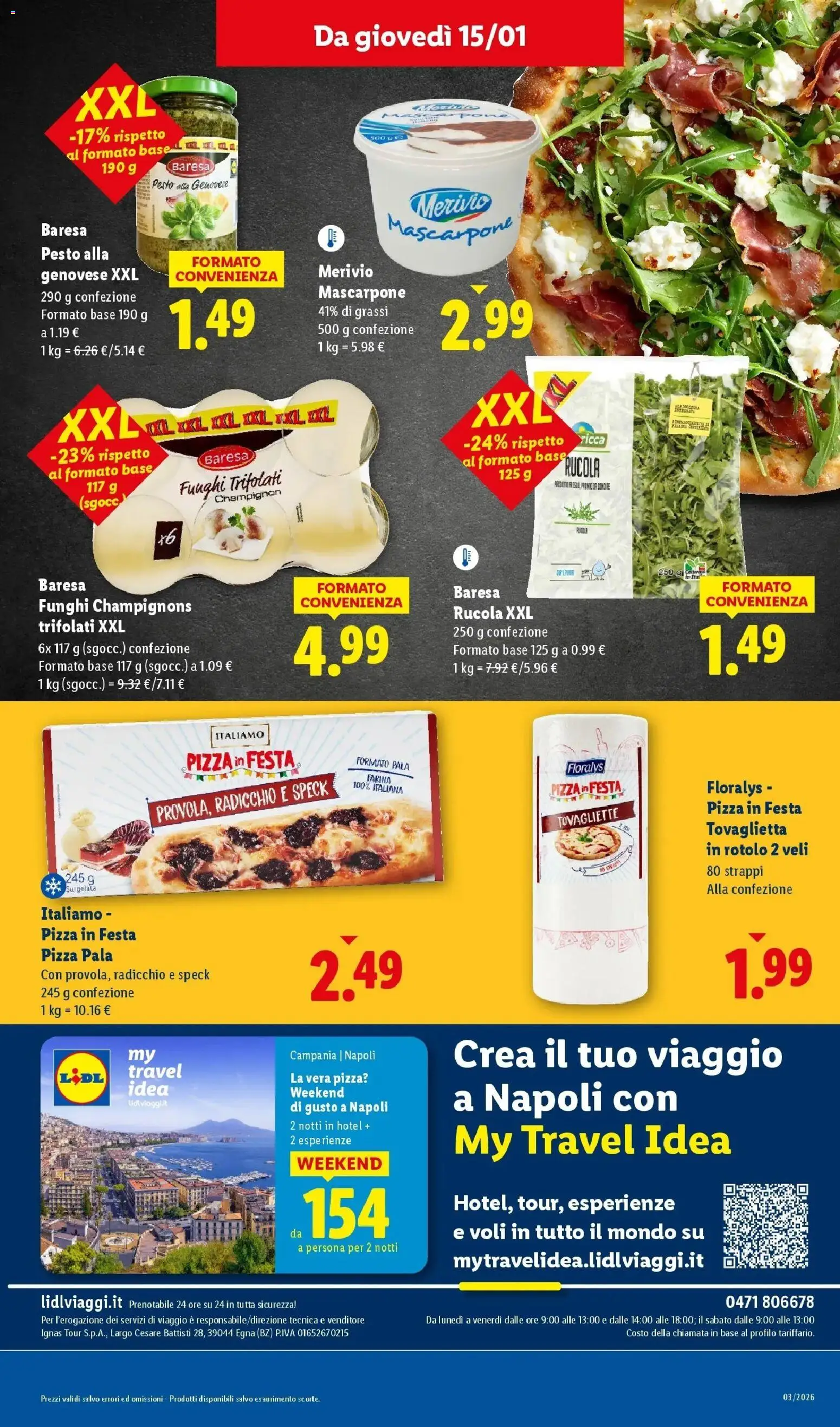 Volantino Lidl del 12.01.2026 | Pagina: 27 | Prodotti: Pizza, Rucola, Funghi, Tovagliette