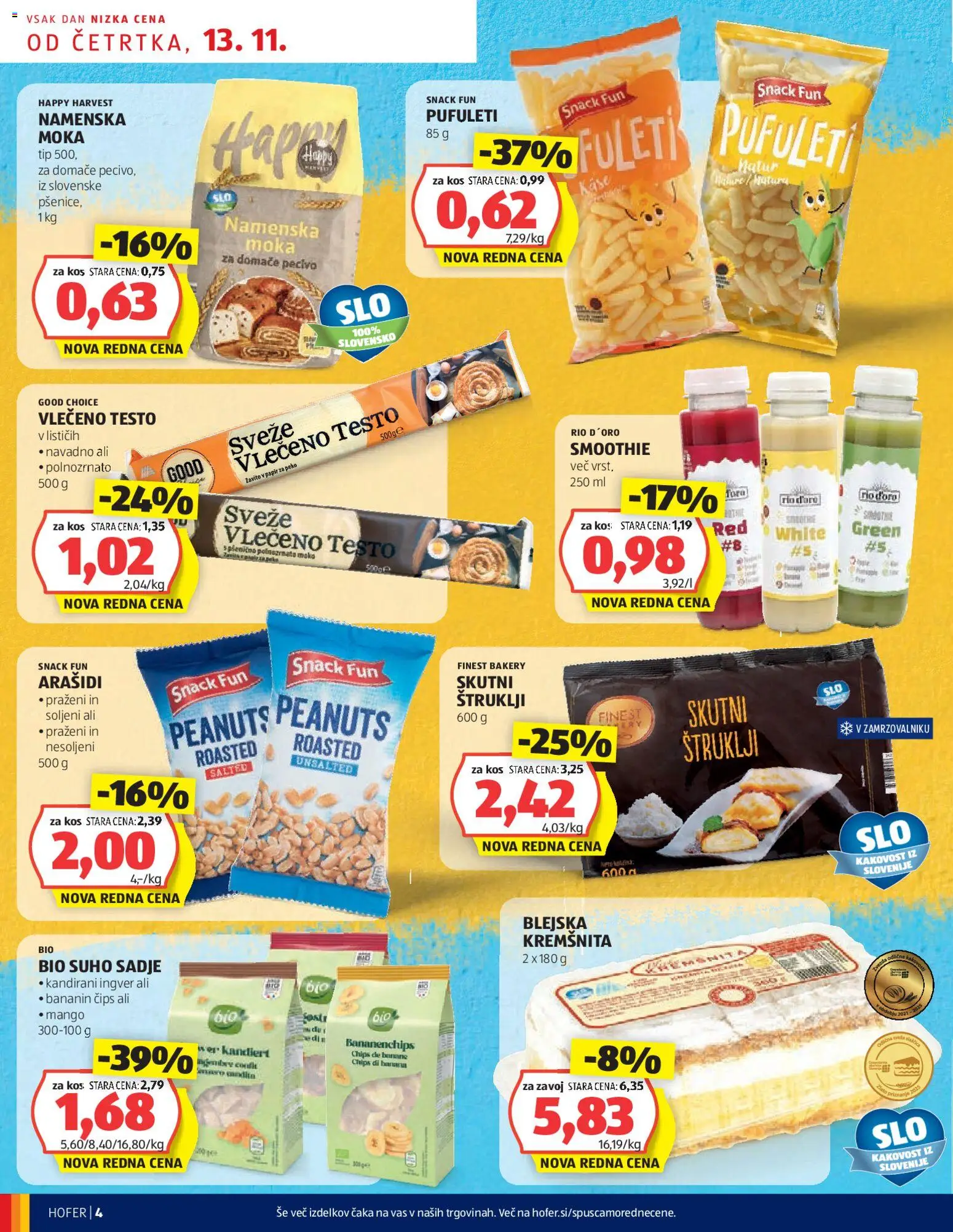 Novi Hofer katalog ponudbe – veljaven od 13.11.2025 | Stran: 4 | Izdelki: Βαλσάμικο ξύδι, Moka, Suho sadje, Mango