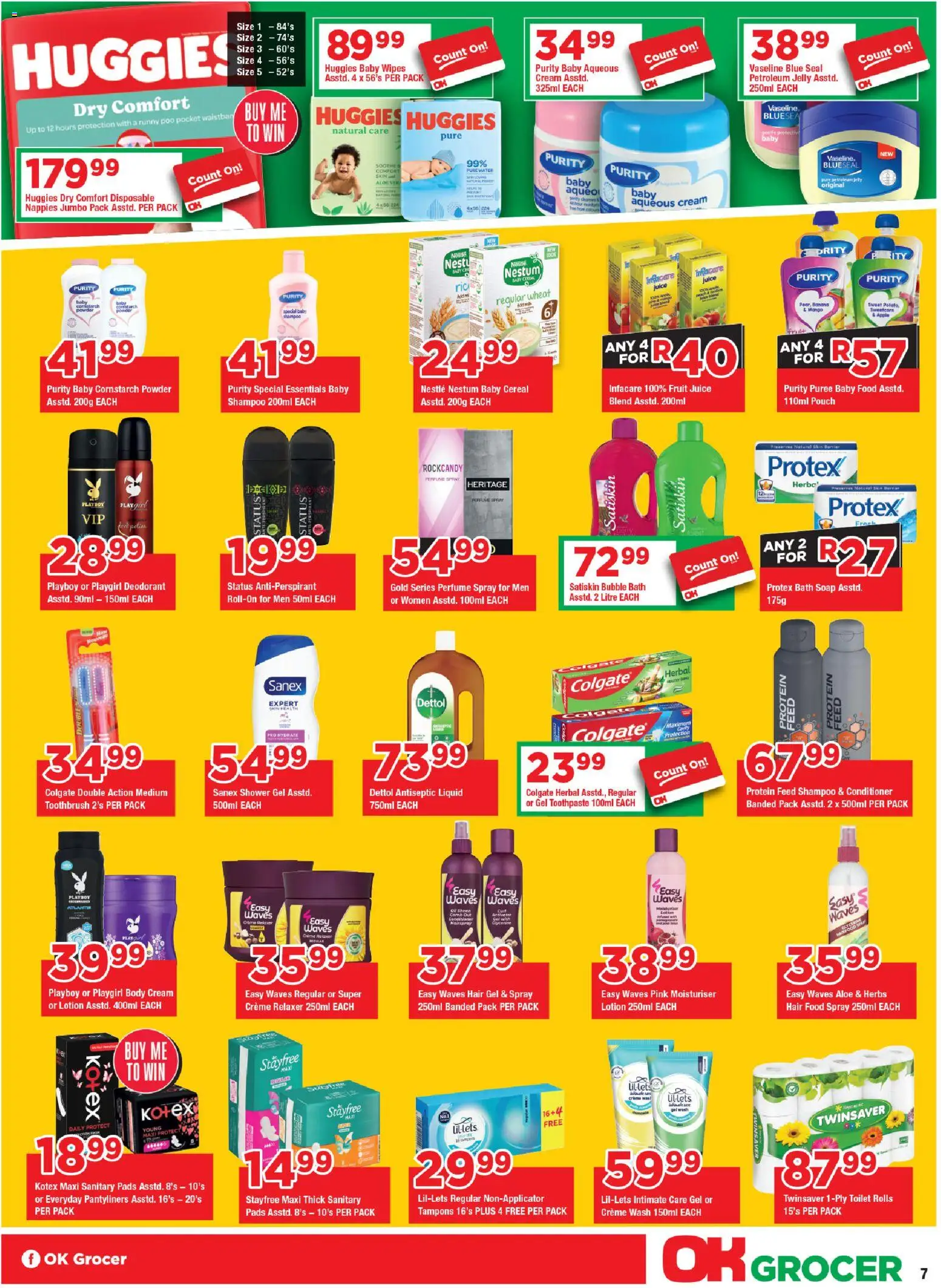 New OK Foods catalogue – valid from 24.10.2025 | Page: 7 | Products: Pads, Antiperspirant, Fruit, Relaxer