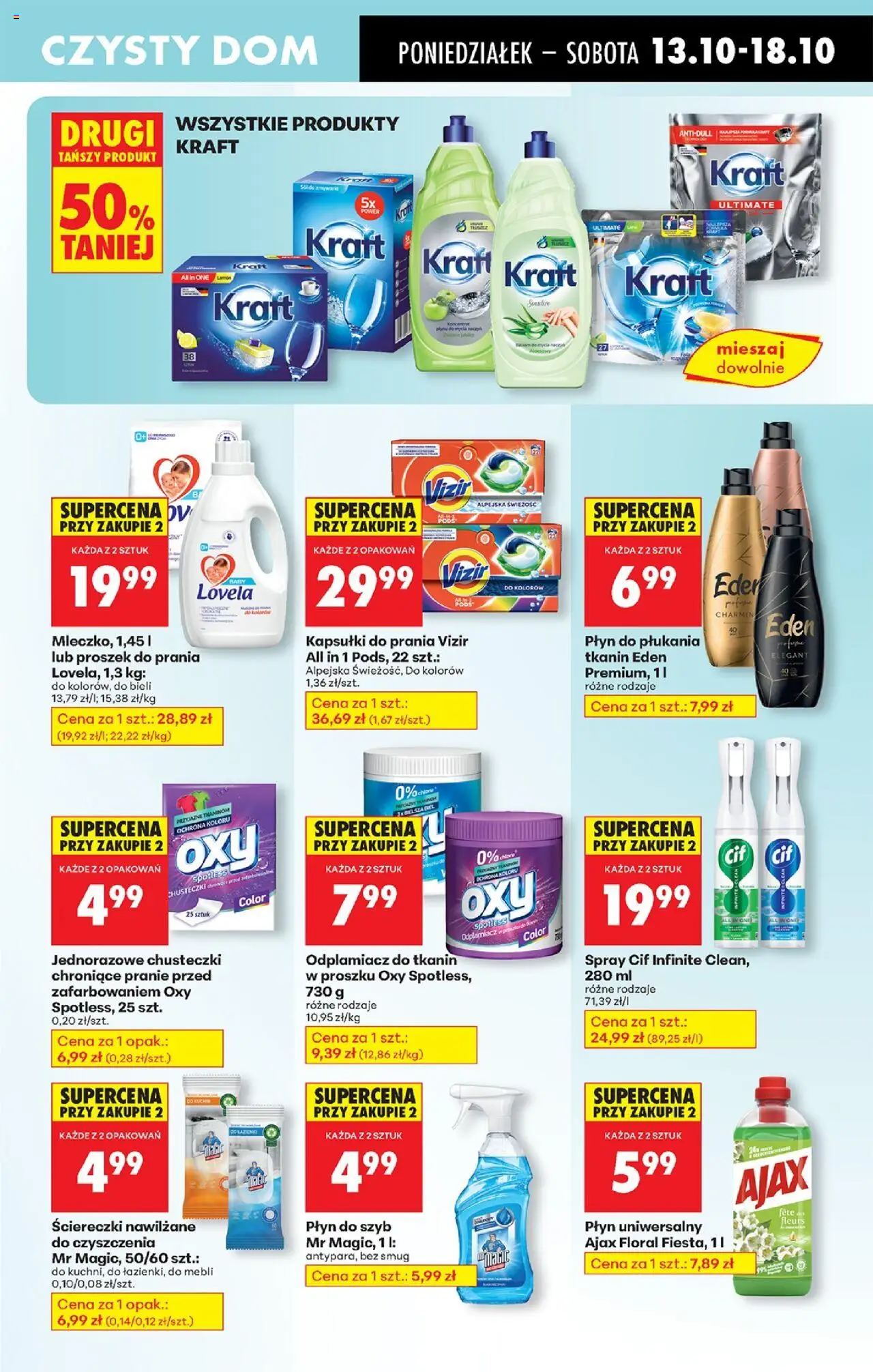 Biedronka gazetka od 13.10.2025 | Strona: 71 | Produkty: Kapsułki do prania Vizir, Oxy, Odplamiacz, Płyn do mycia naczyń